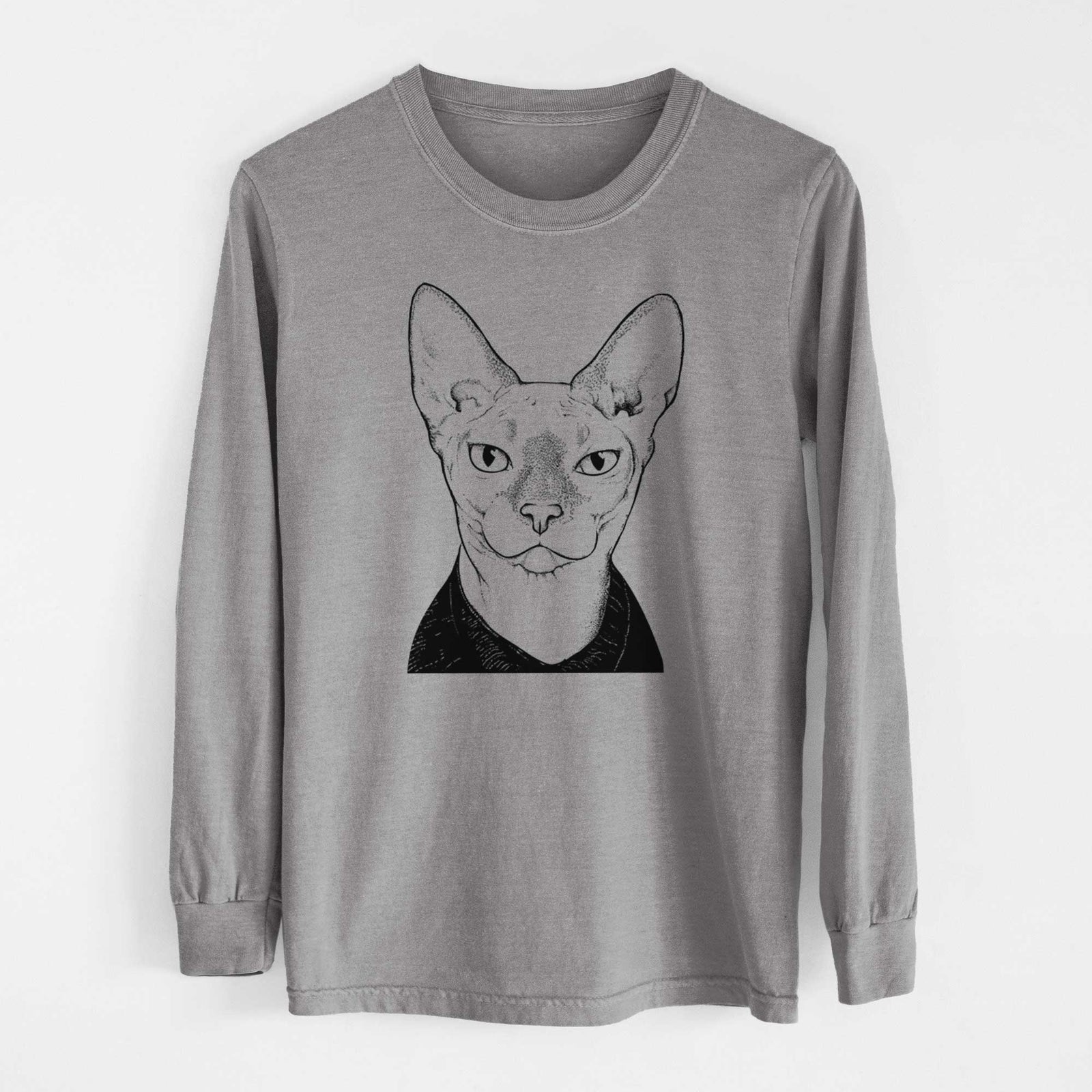 Bare Oliver Watson the Sphynx Cat - Men's Heavyweight 100% Cotton Long Sleeve
