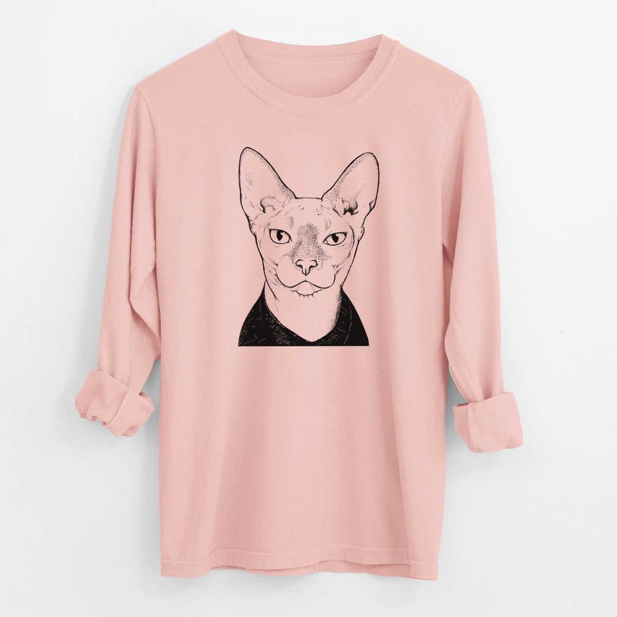 Bare Oliver Watson the Sphynx Cat - Men's Heavyweight 100% Cotton Long Sleeve