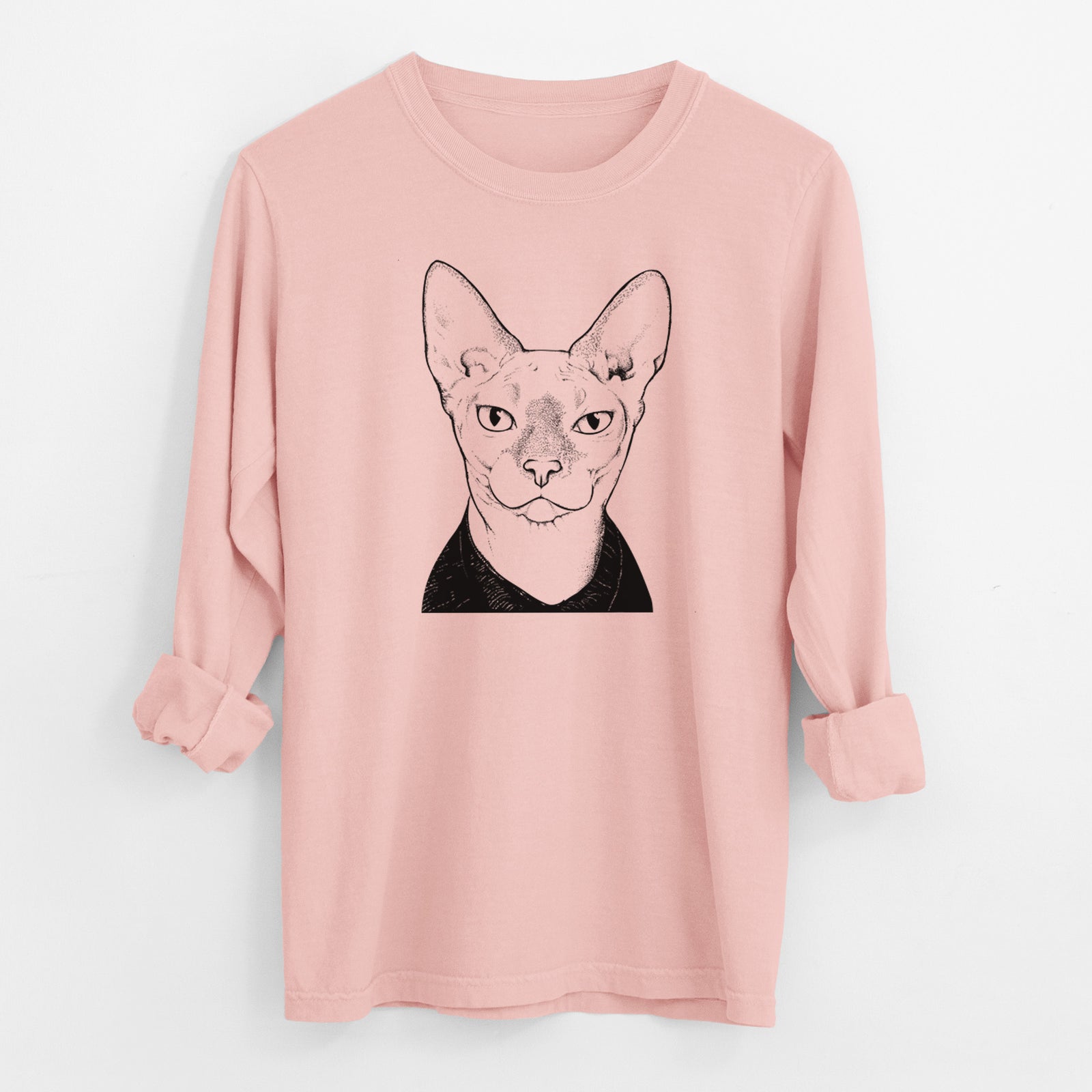 Bare Oliver Watson the Sphynx Cat - Men's Heavyweight 100% Cotton Long Sleeve