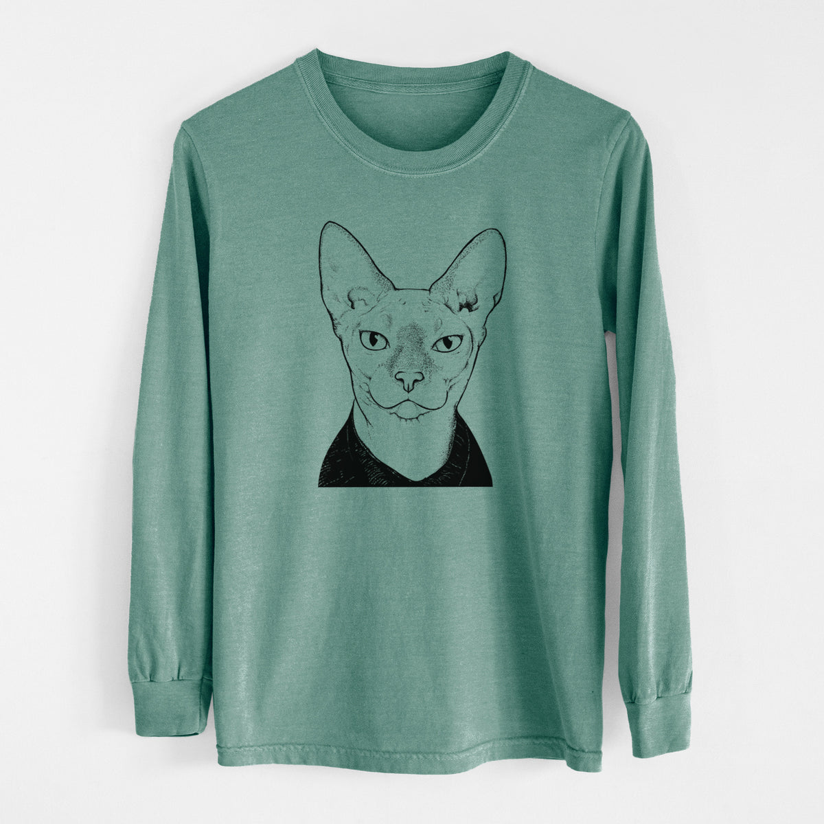 Bare Oliver Watson the Sphynx Cat - Men's Heavyweight 100% Cotton Long Sleeve
