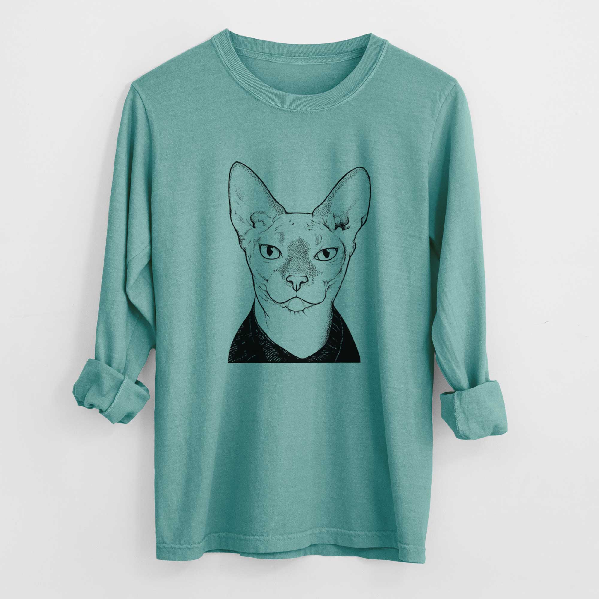 Bare Oliver Watson the Sphynx Cat - Men's Heavyweight 100% Cotton Long Sleeve