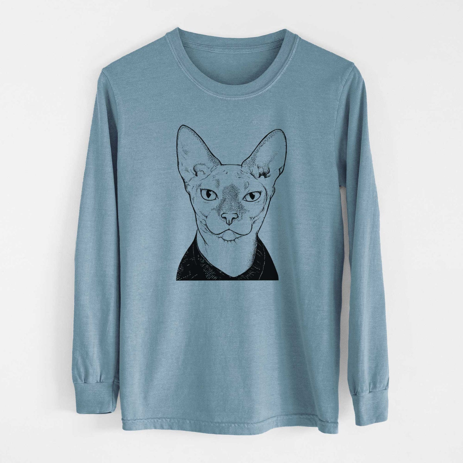 Bare Oliver Watson the Sphynx Cat - Men's Heavyweight 100% Cotton Long Sleeve
