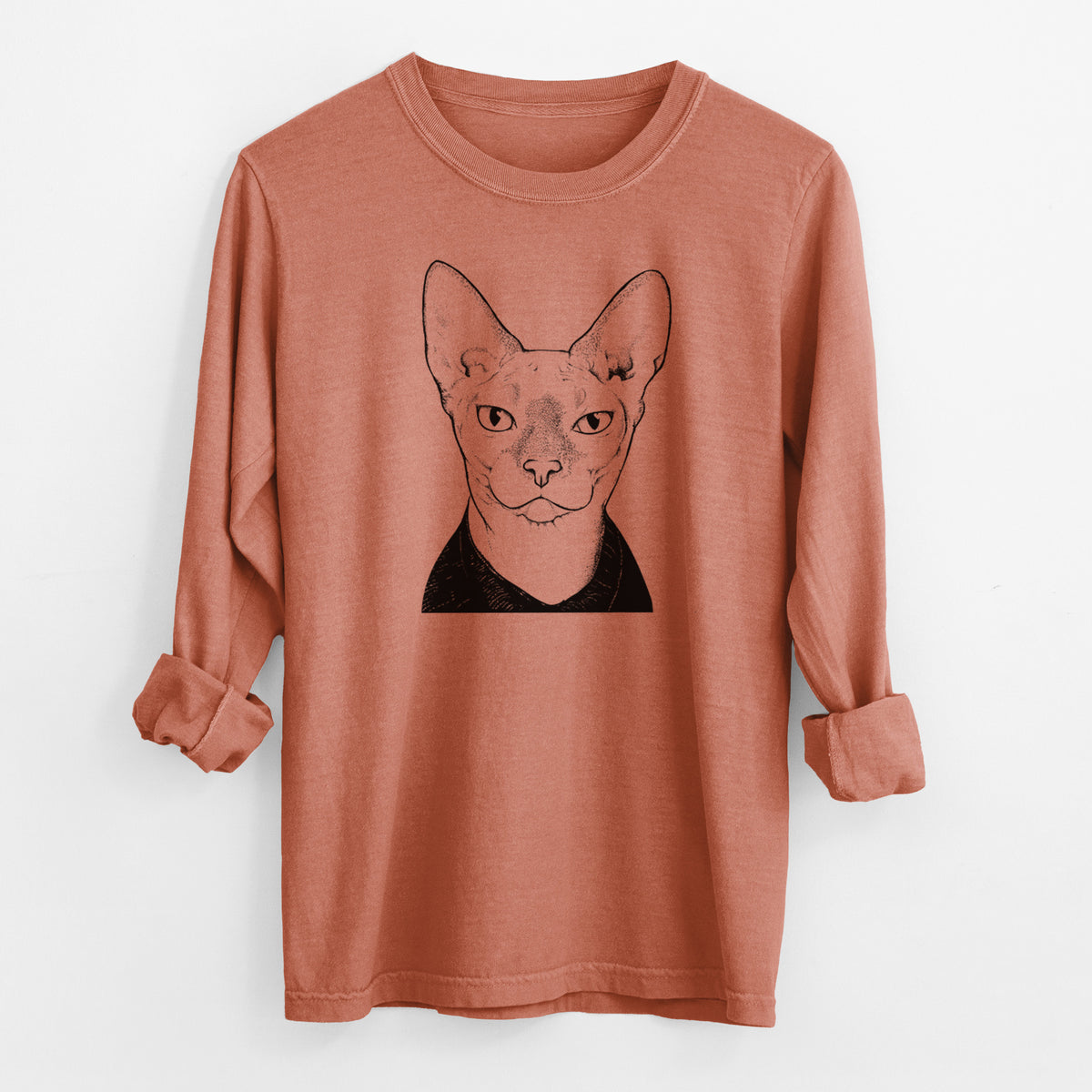 Bare Oliver Watson the Sphynx Cat - Men's Heavyweight 100% Cotton Long Sleeve