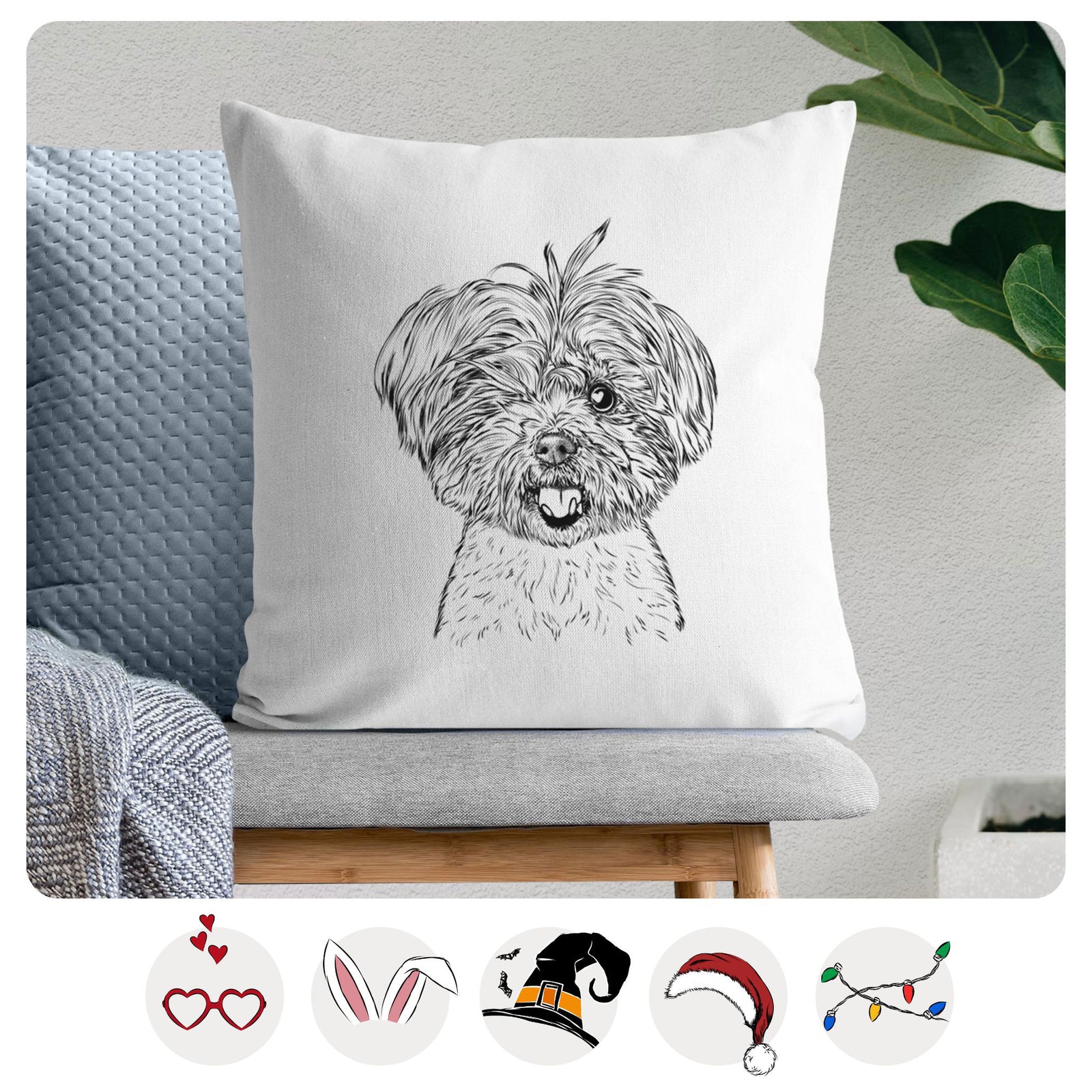 Oliver the Yorkie Mix - Throw Pillow Cover