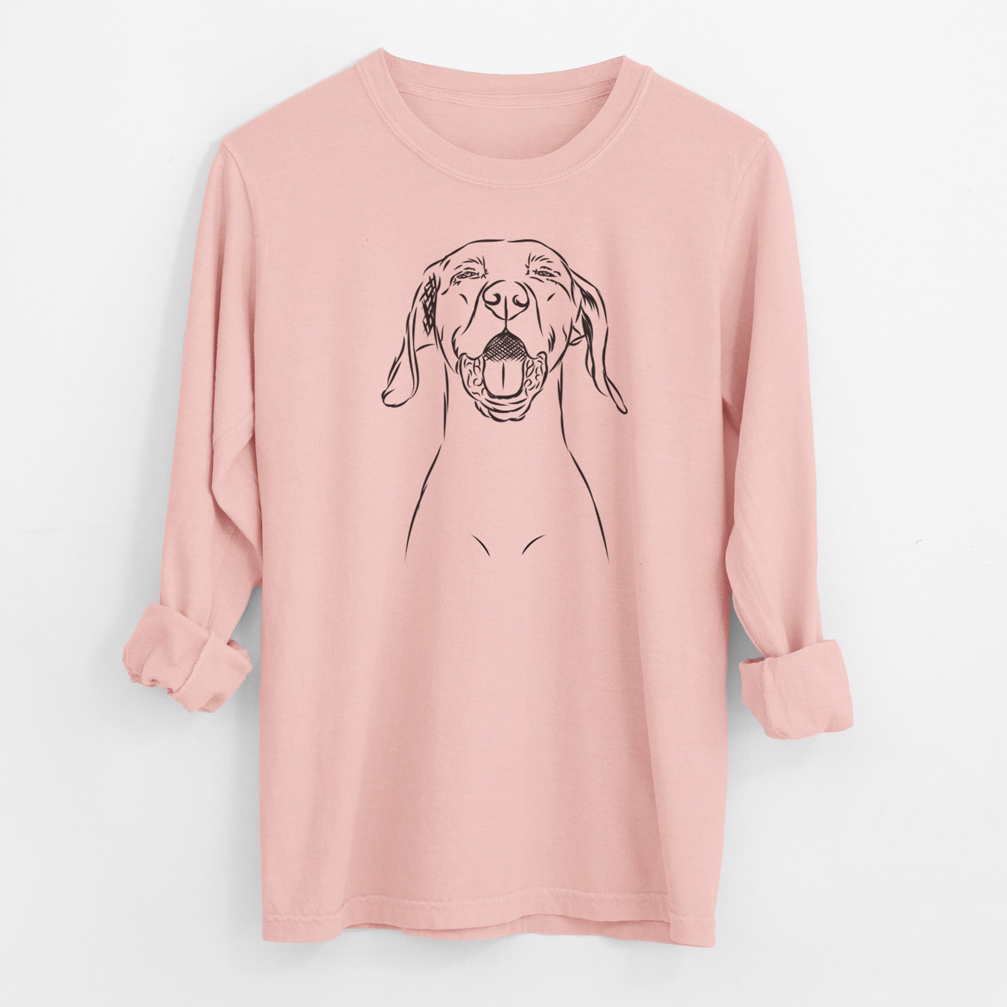 Bare Ollie the Vizsla - Men's Heavyweight 100% Cotton Long Sleeve