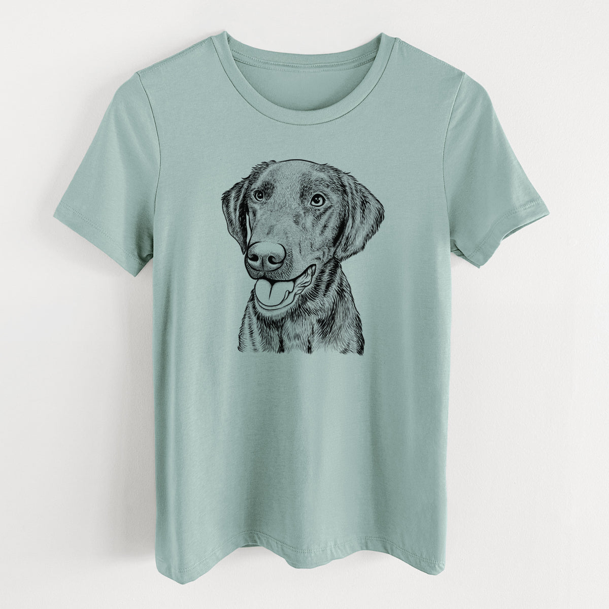 Bare Onyx the Labrador Retriever - Women's Lightweight Relaxed Fit 100% Cotton Crewneck