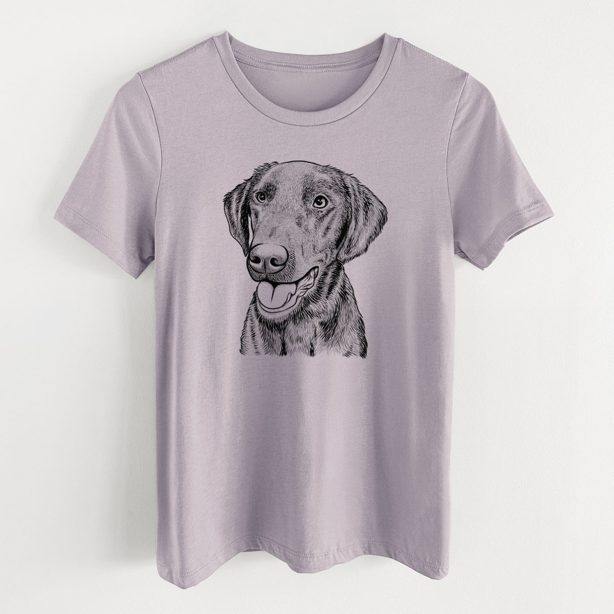 Bare Onyx the Labrador Retriever - Women&#39;s Lightweight Relaxed Fit 100% Cotton Crewneck
