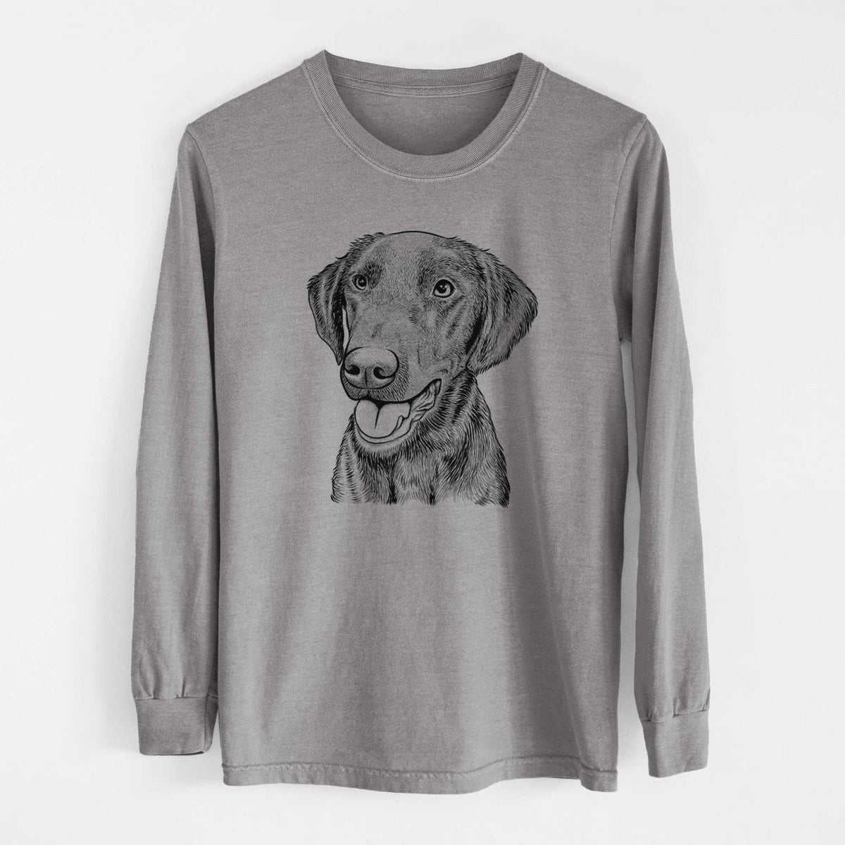 Bare Onyx the Labrador Retriever - Men's Heavyweight 100% Cotton Long Sleeve