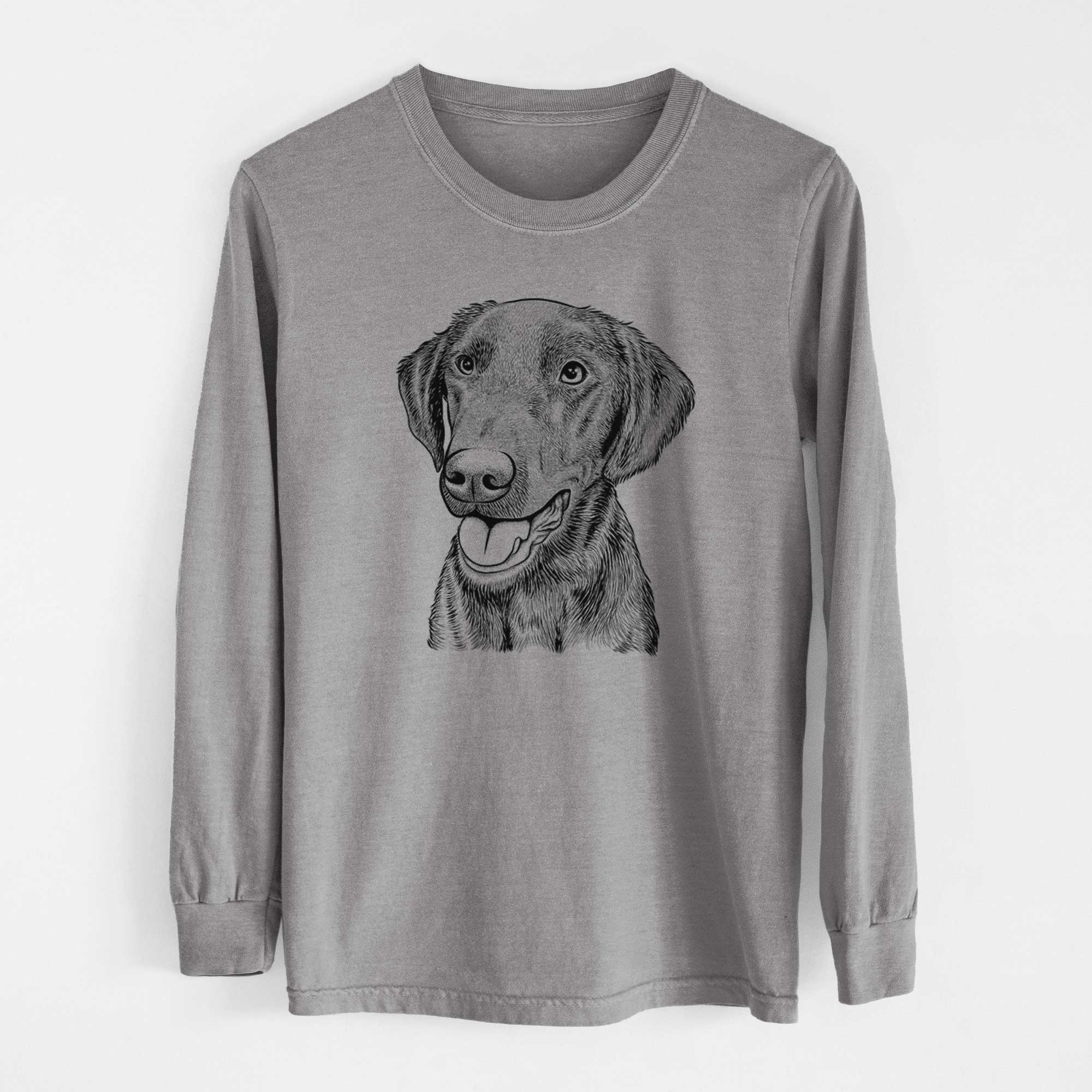 Bare Onyx the Labrador Retriever - Men's Heavyweight 100% Cotton Long Sleeve