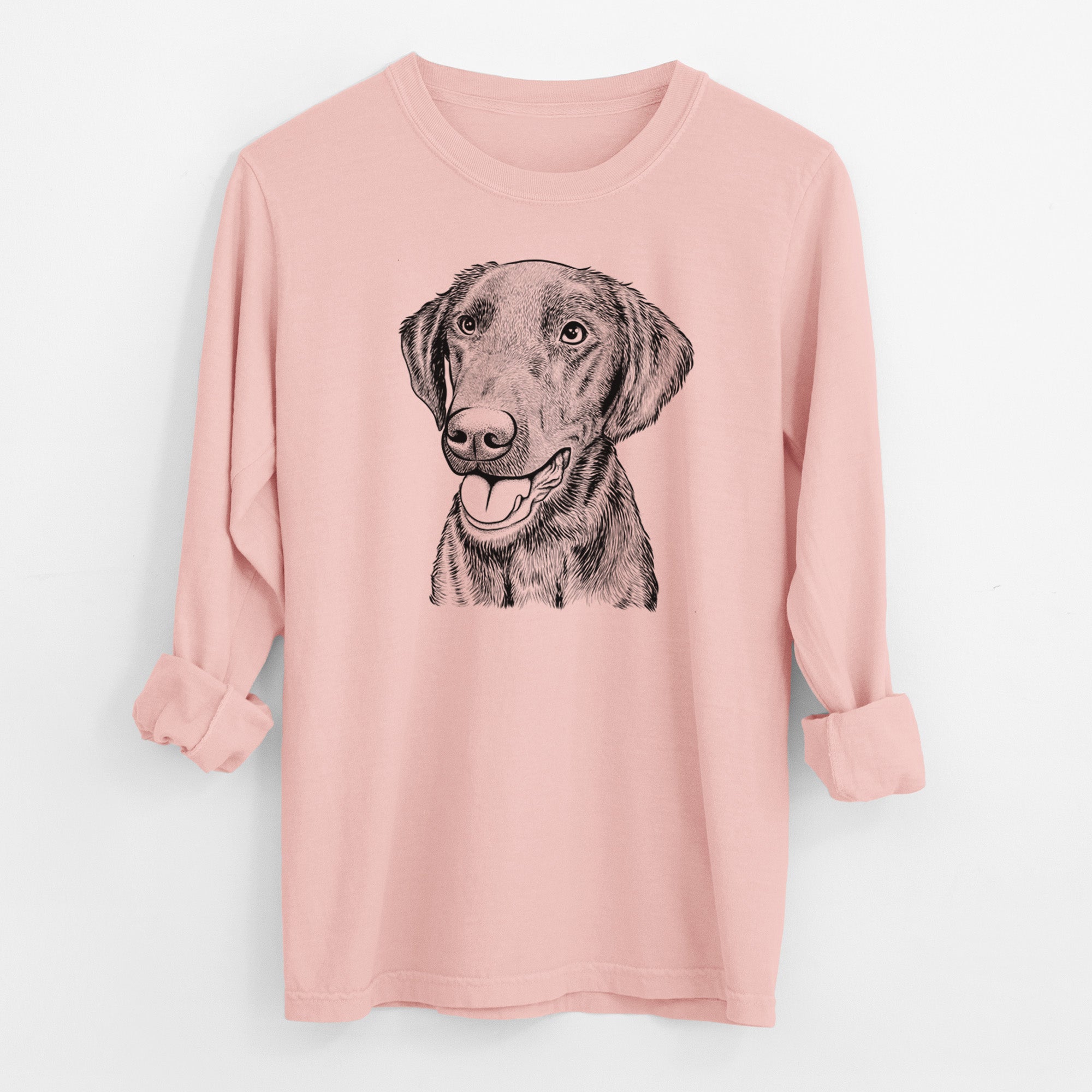 Bare Onyx the Labrador Retriever - Men's Heavyweight 100% Cotton Long Sleeve