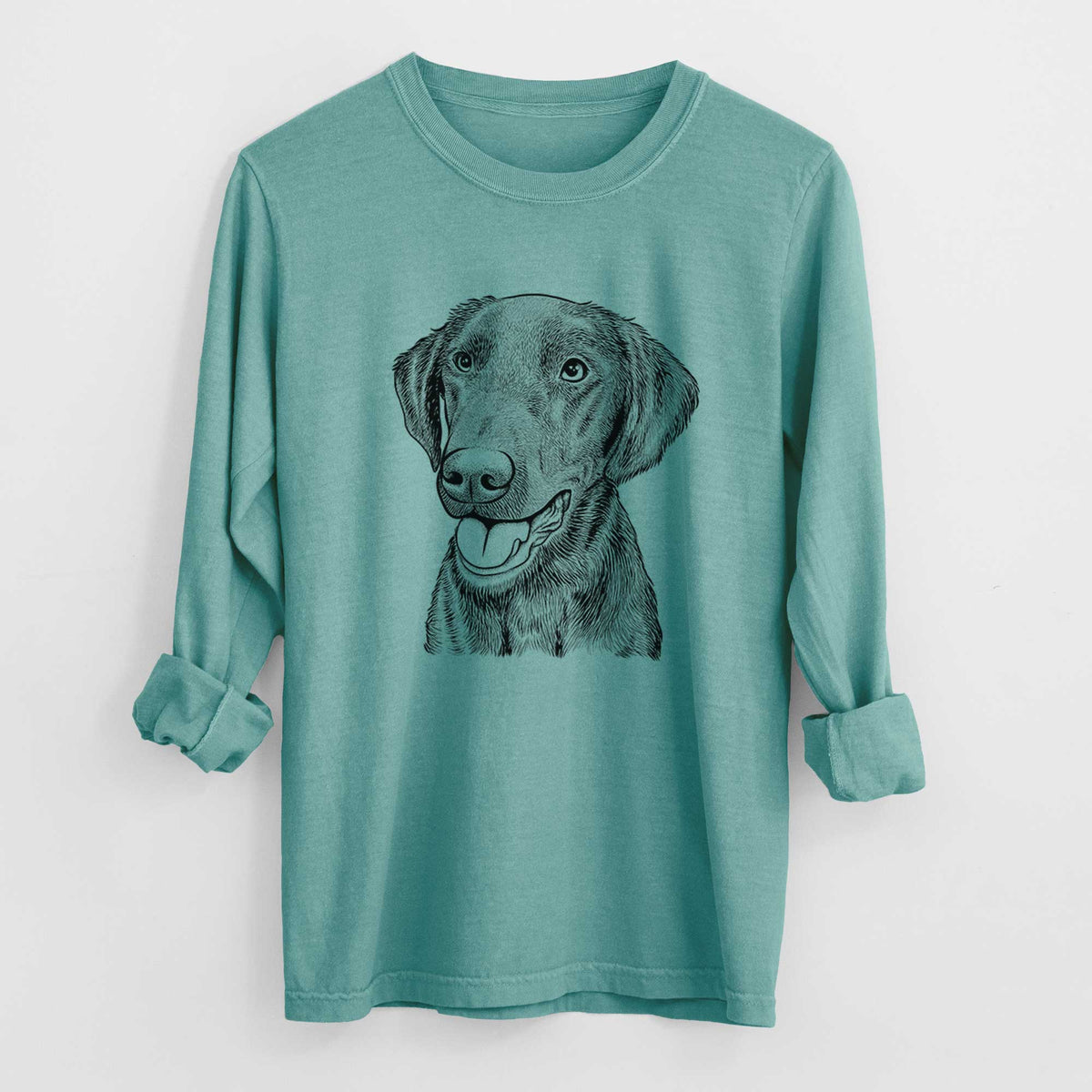 Bare Onyx the Labrador Retriever - Men&#39;s Heavyweight 100% Cotton Long Sleeve