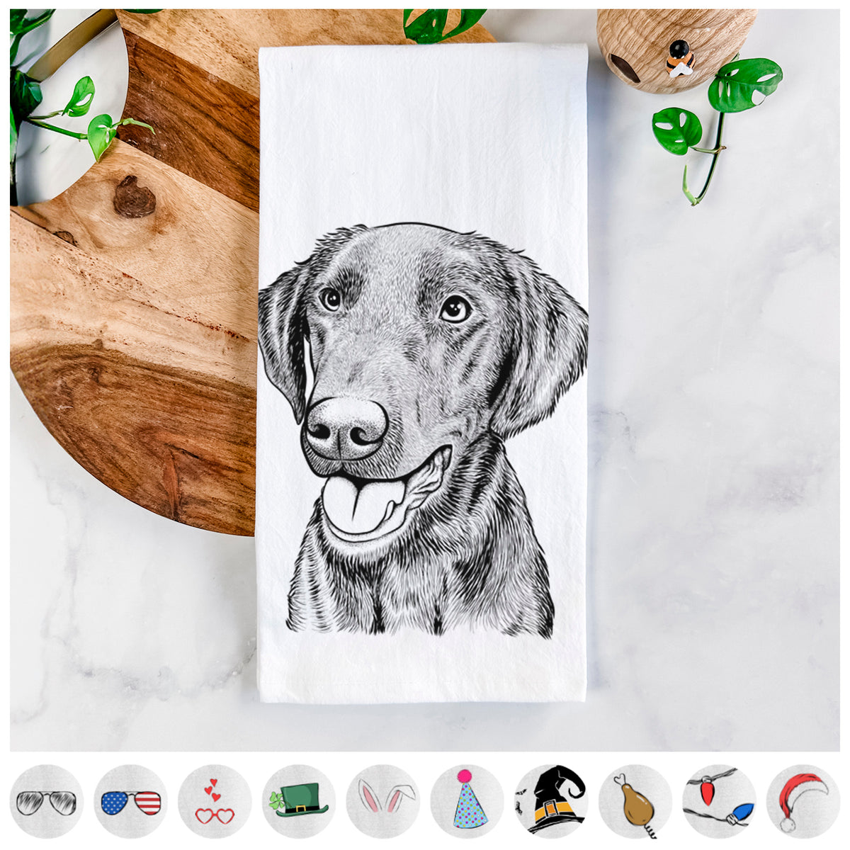 Onyx the Labrador Retriever Tea Towel