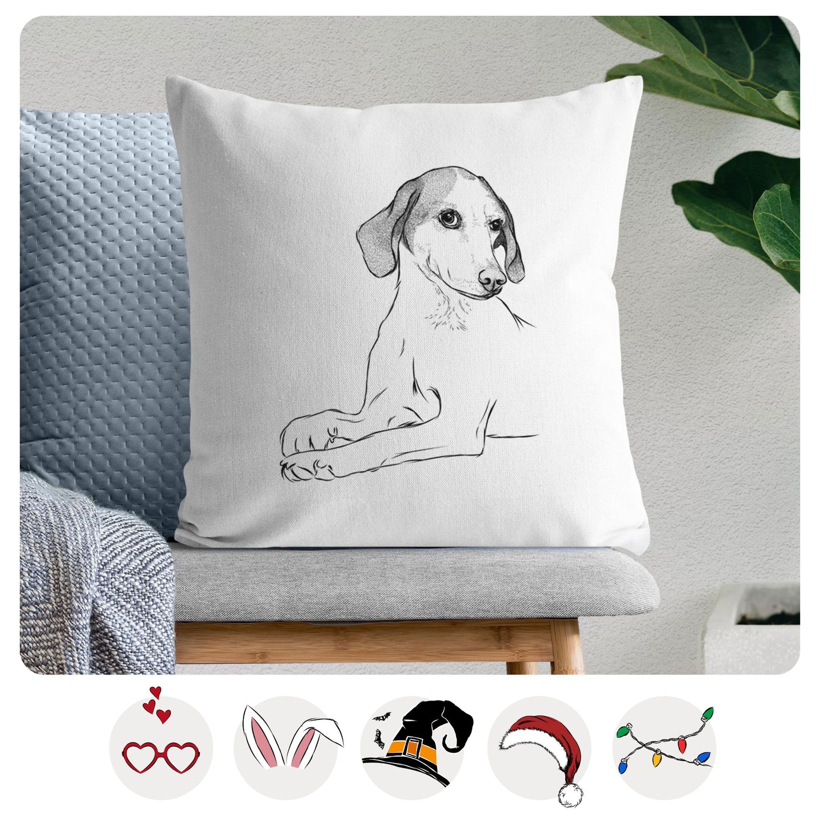 Opie the Foxhound - Throw Pillow Cover