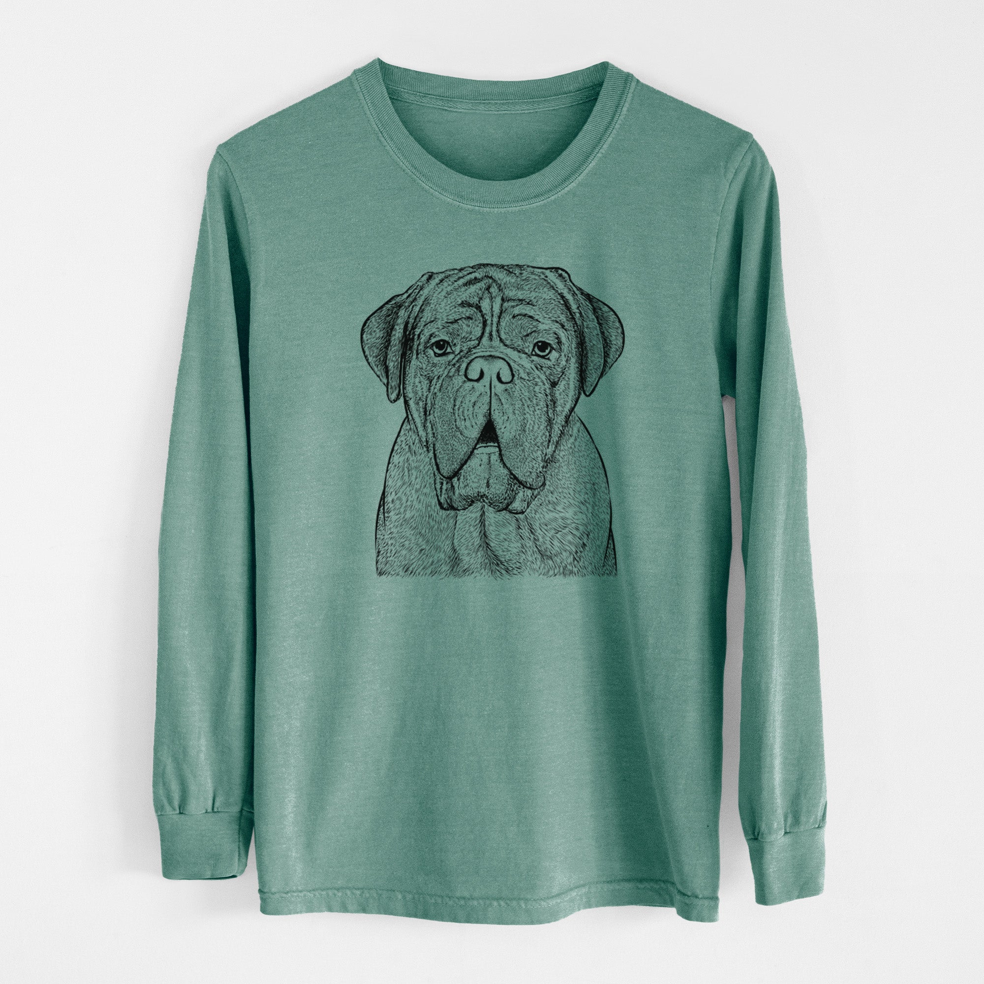 Bare Optimus the Dogue de Bordeaux - Men's Heavyweight 100% Cotton Long Sleeve