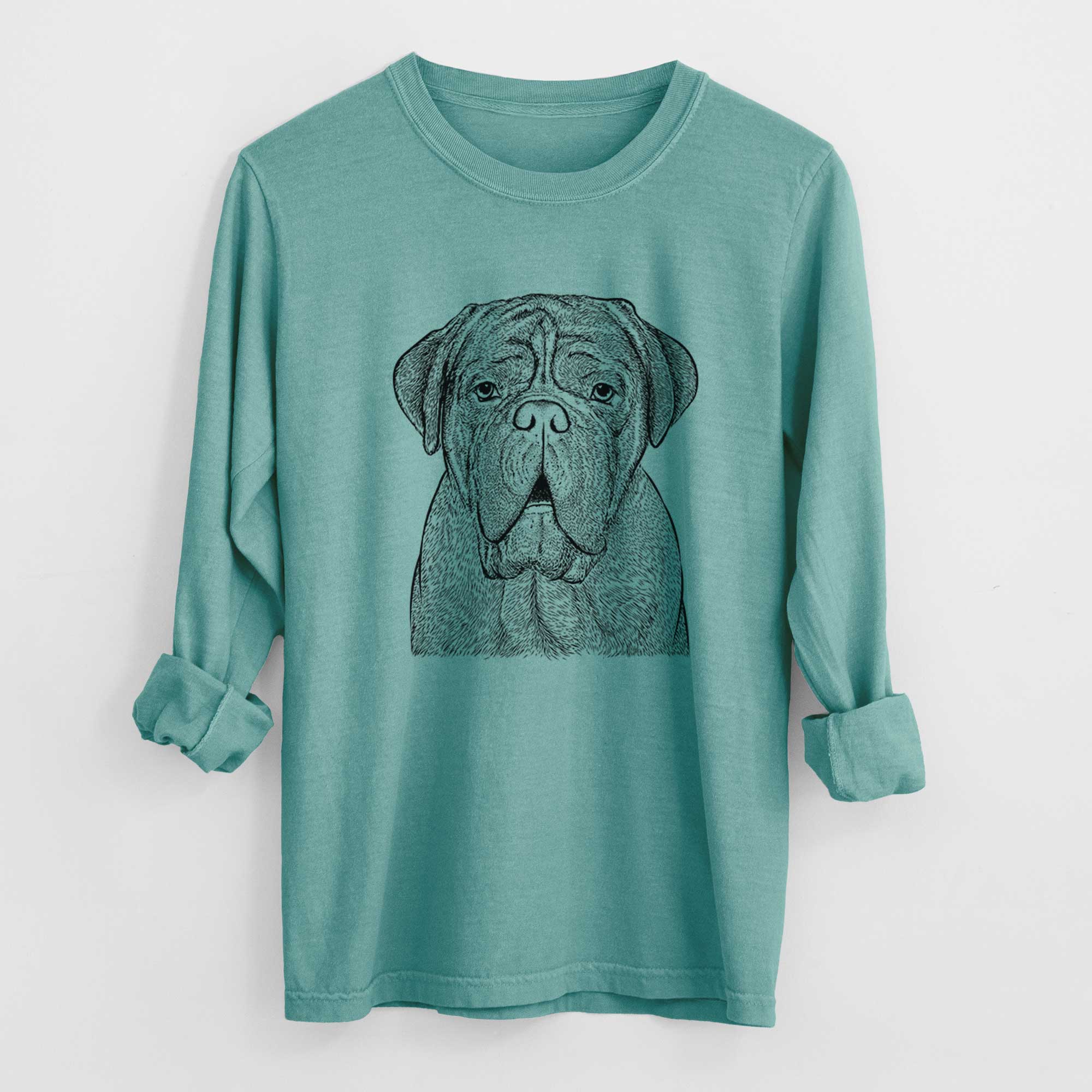 Bare Optimus the Dogue de Bordeaux - Men's Heavyweight 100% Cotton Long Sleeve