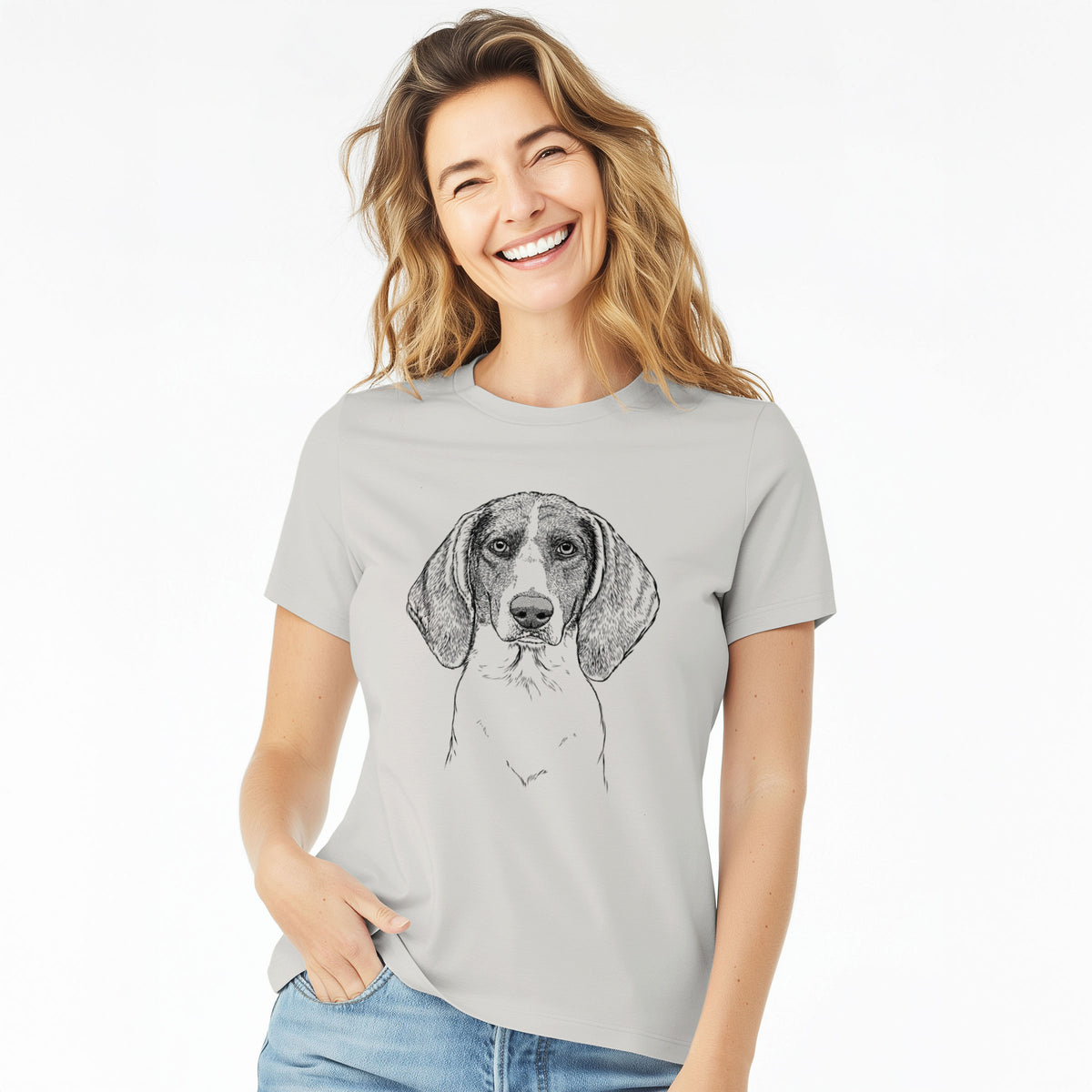 Bare Orin the Treeing Walker Coonhound - Women's Lightweight Relaxed Fit 100% Cotton Crewneck