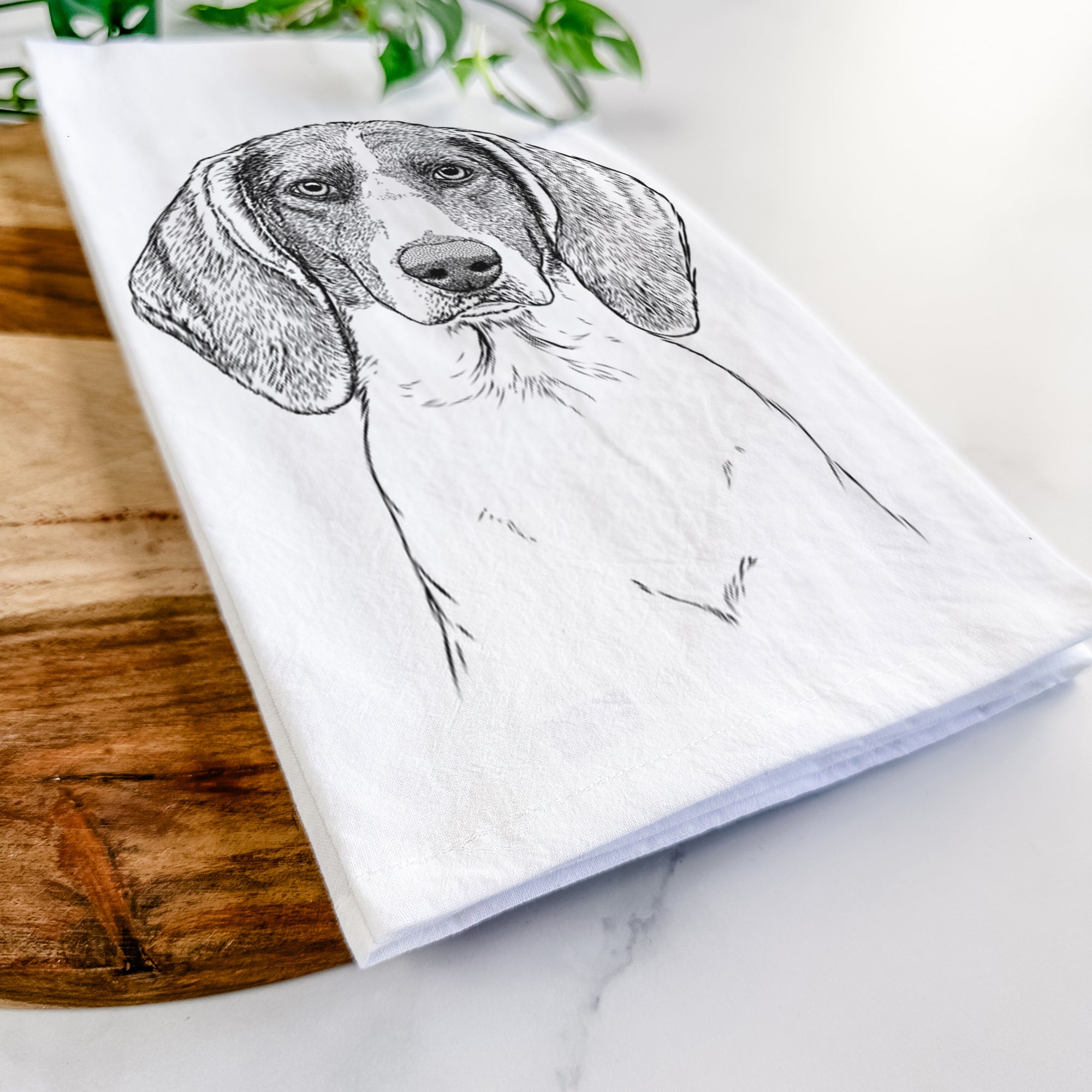 Orin the Treeing Walker Coonhound Tea Towel