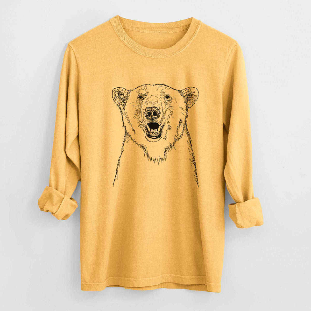 Bare Oslo the Polar Bear - Men's Heavyweight 100% Cotton Long Sleeve