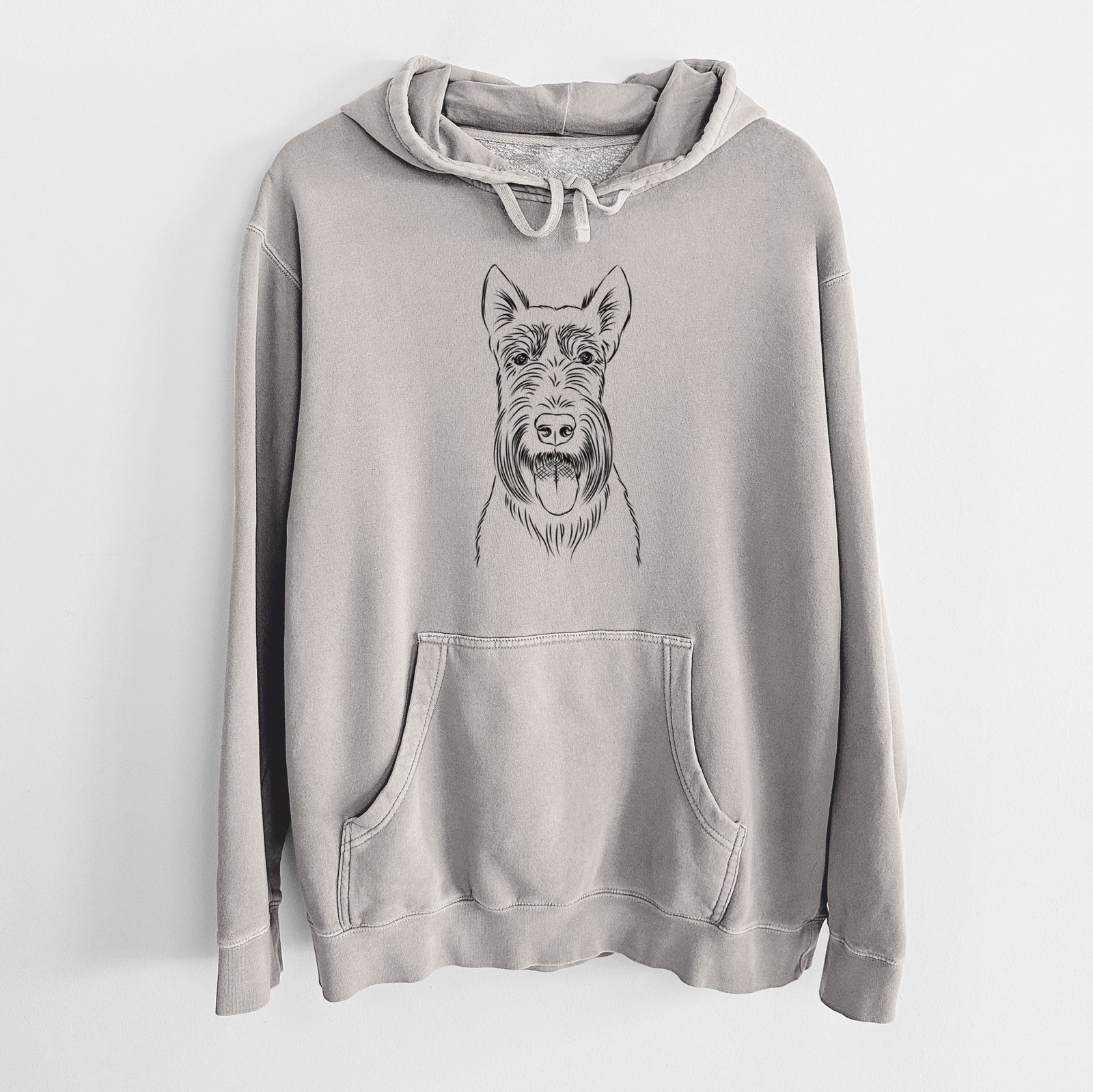 Bare Oswald the Scottish Terrier - Unisex Pigment Dyed Hoodie