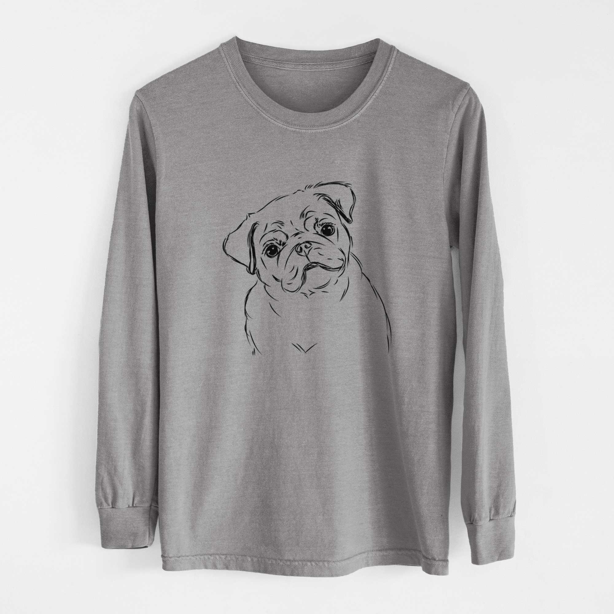 Bare Otis the Pug - Men's Heavyweight 100% Cotton Long Sleeve