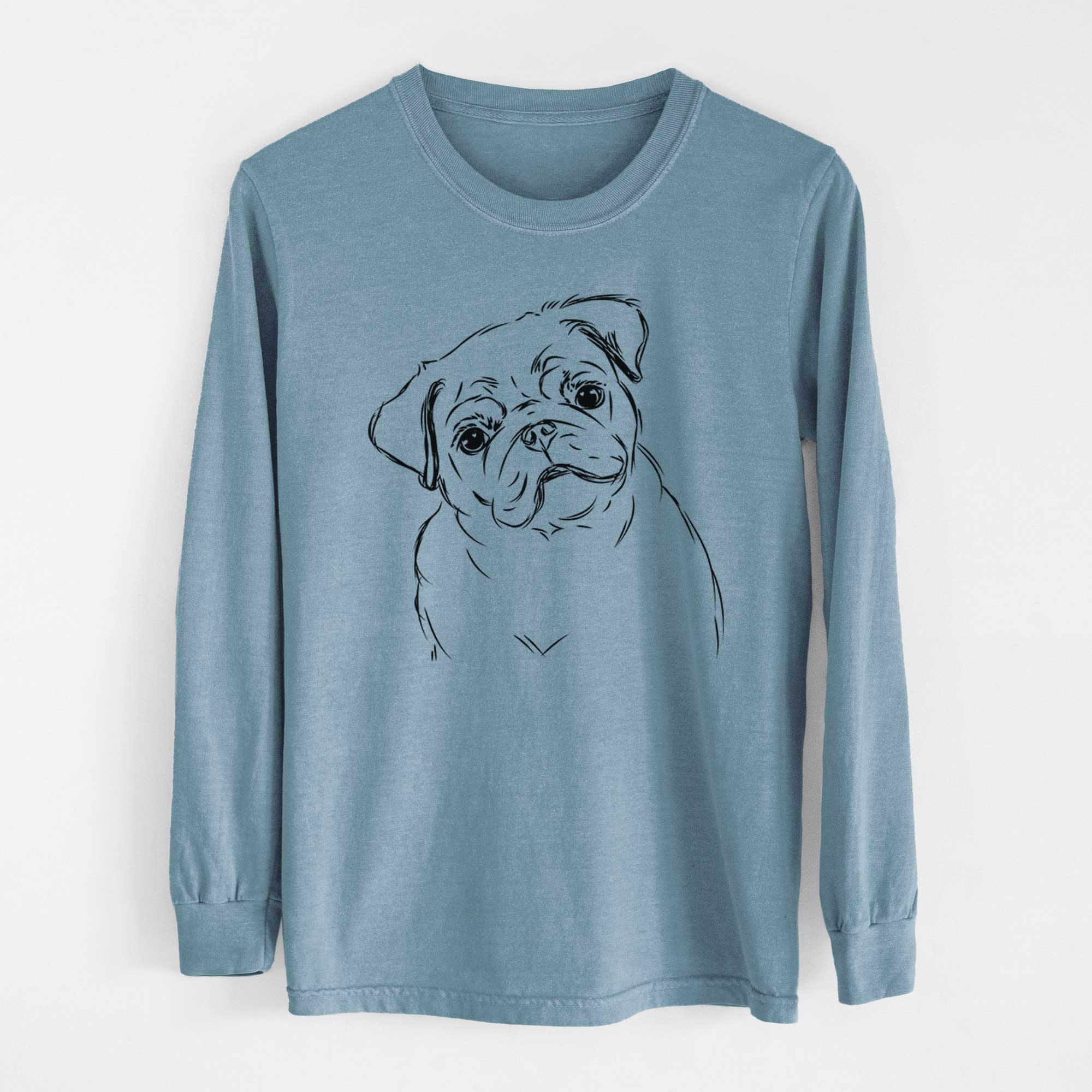 Bare Otis the Pug - Men's Heavyweight 100% Cotton Long Sleeve