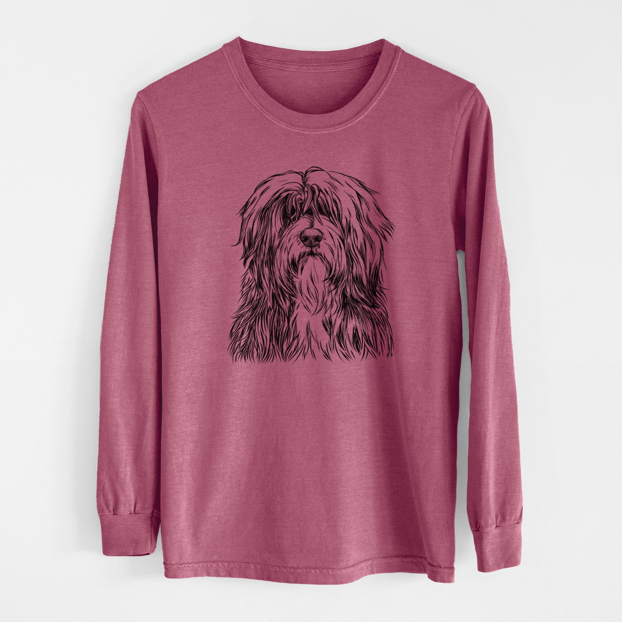 Bare Otto the Polish Lowland Sheepdog - Men's Heavyweight 100% Cotton Long Sleeve