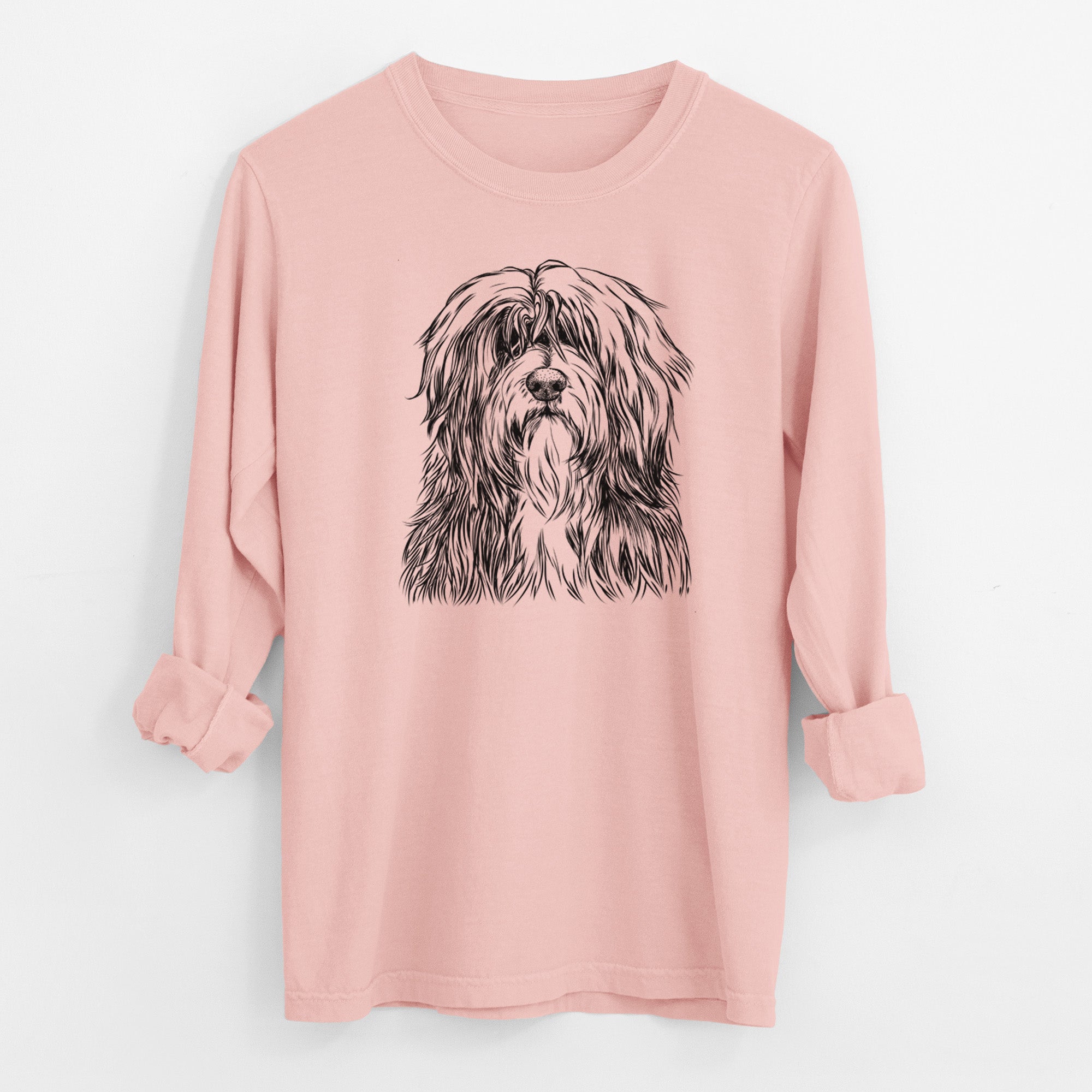 Bare Otto the Polish Lowland Sheepdog - Men's Heavyweight 100% Cotton Long Sleeve