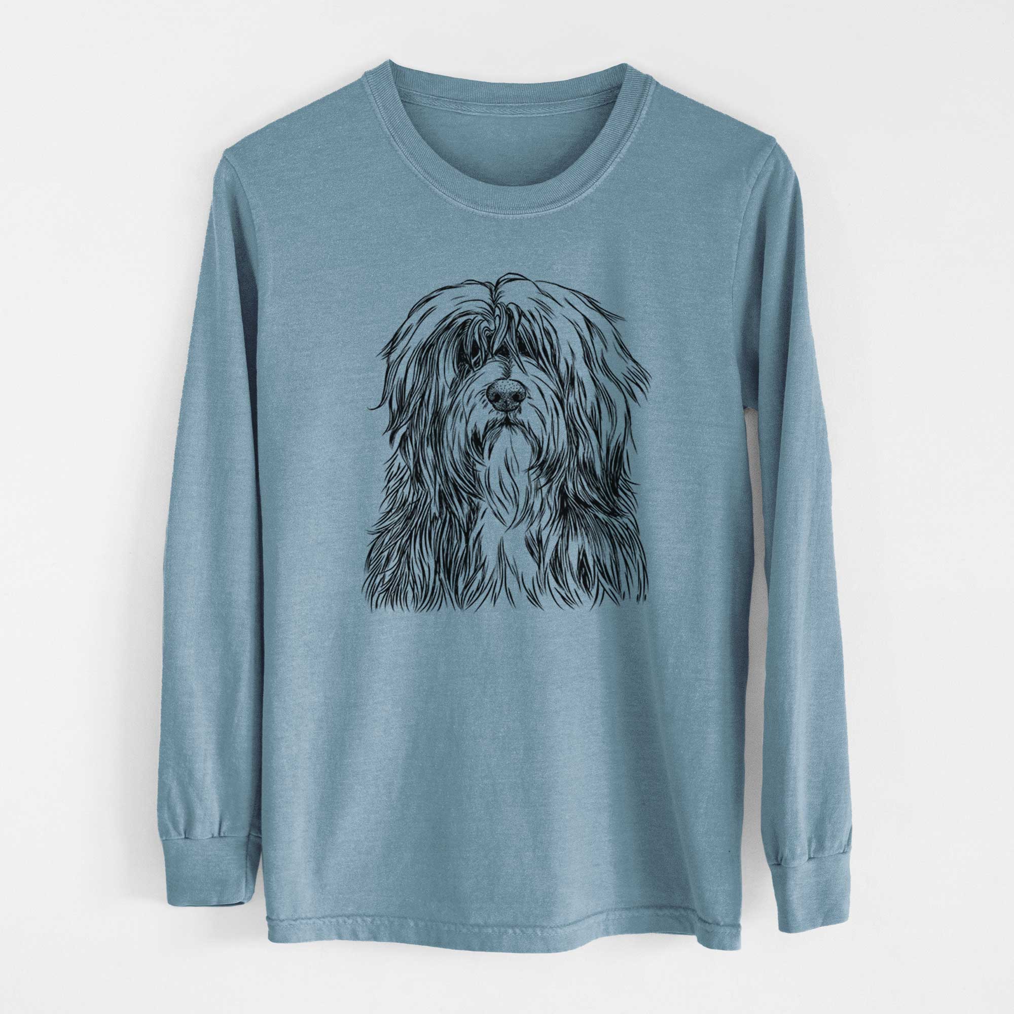 Bare Otto the Polish Lowland Sheepdog - Men's Heavyweight 100% Cotton Long Sleeve