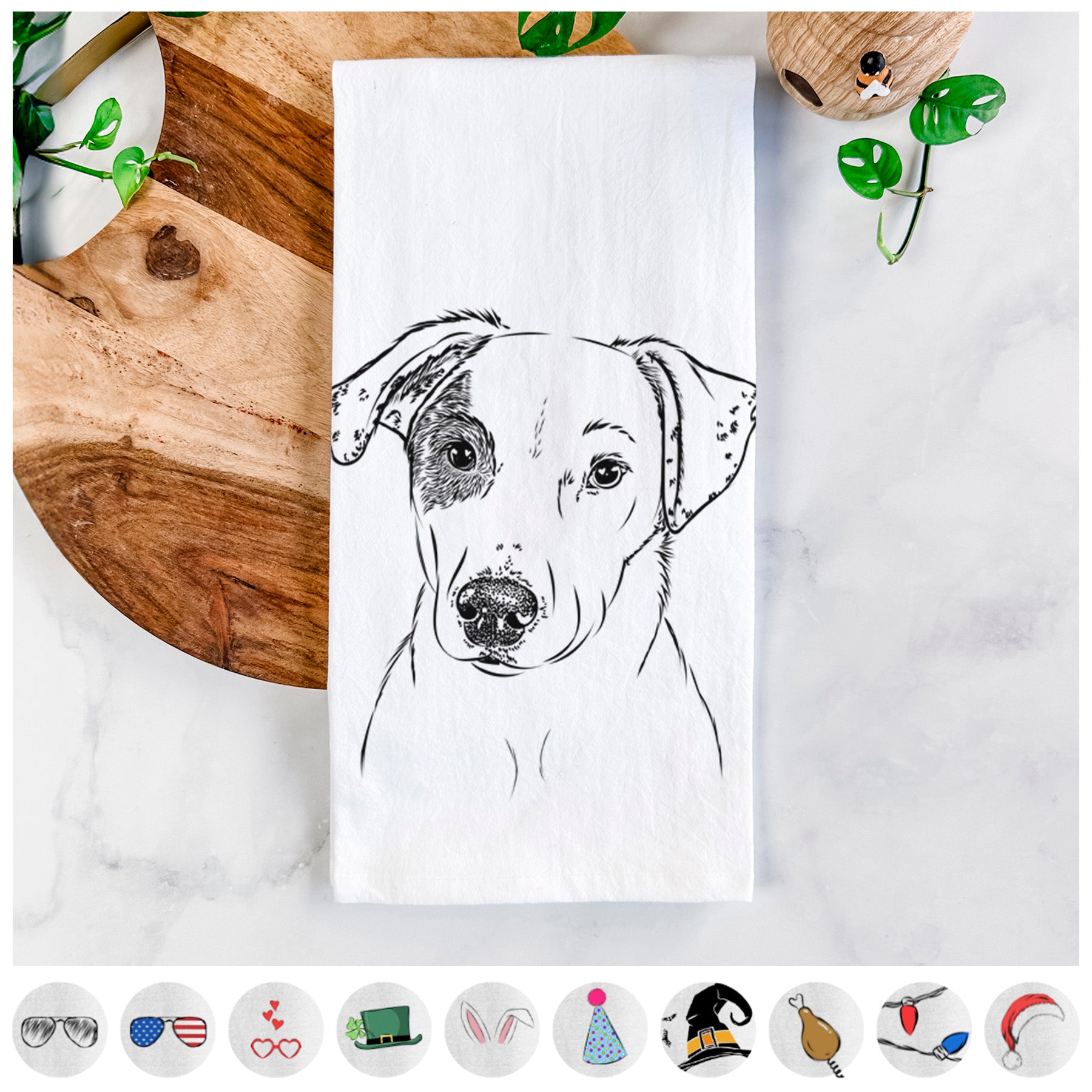 P Pie the Mixed Breed Tea Towel