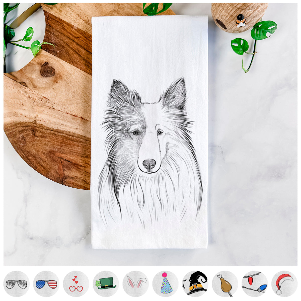 Palin the Shetland Sheepdog Tea Towel