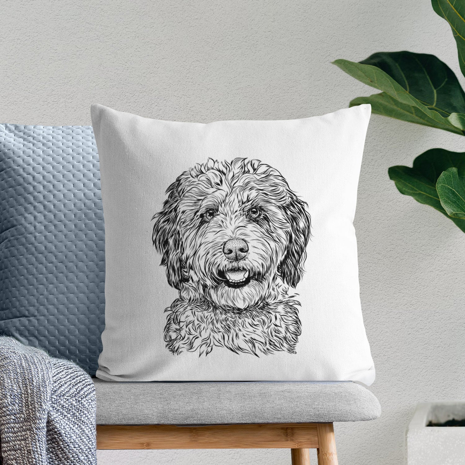 Palmer the Aussiedoodle - Throw Pillow Cover