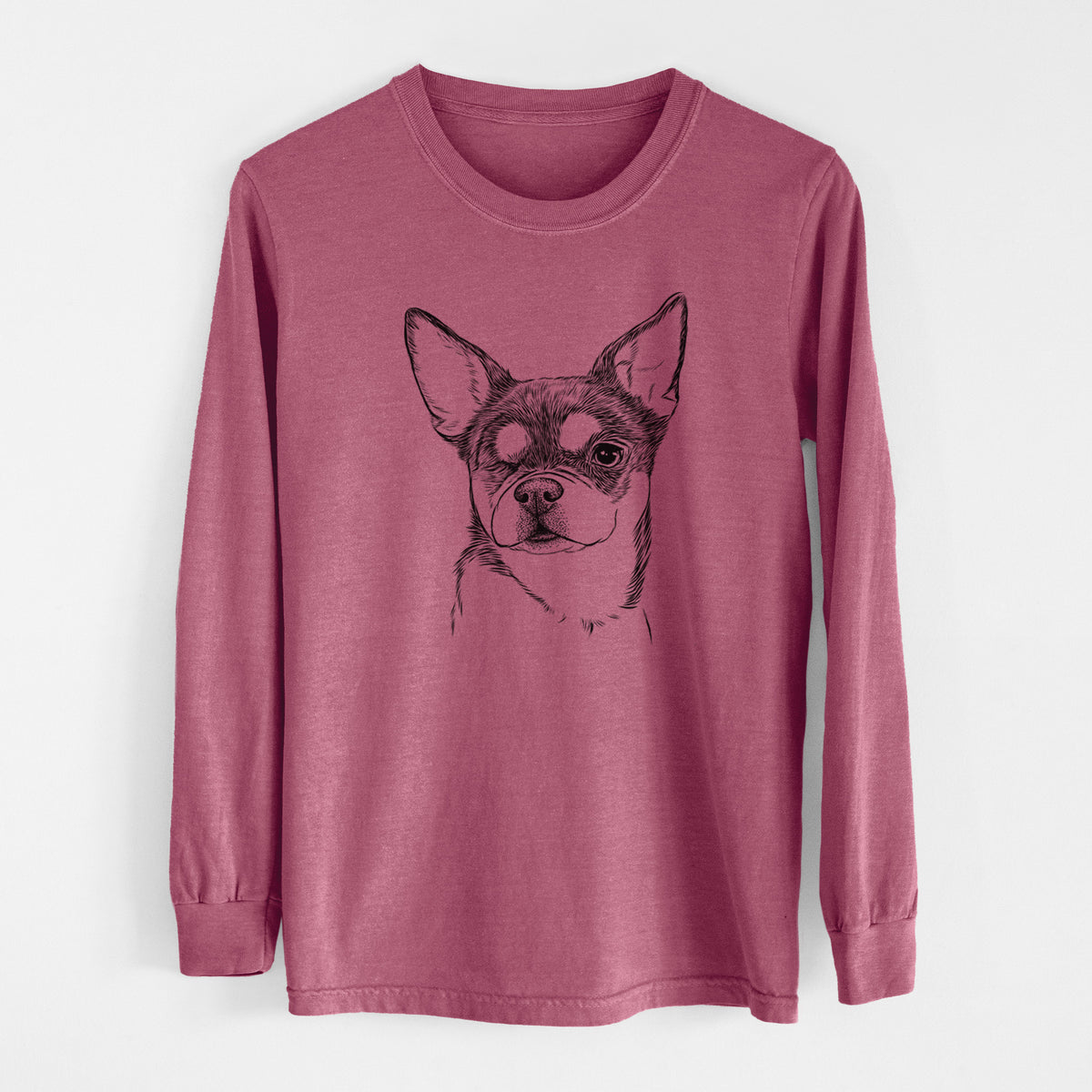 Bare Paris the Chihuahua - Men's Heavyweight 100% Cotton Long Sleeve