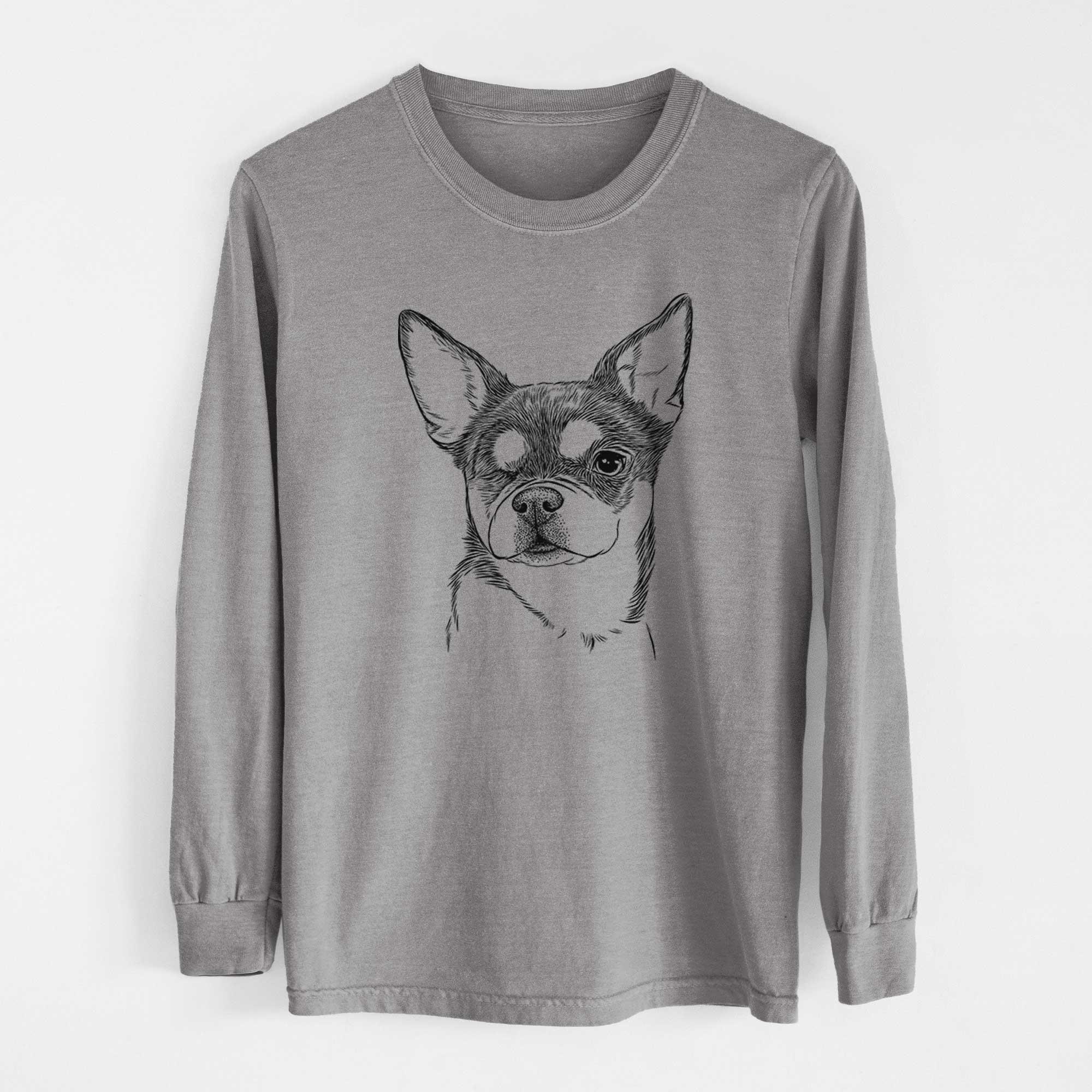 Bare Paris the Chihuahua - Men's Heavyweight 100% Cotton Long Sleeve