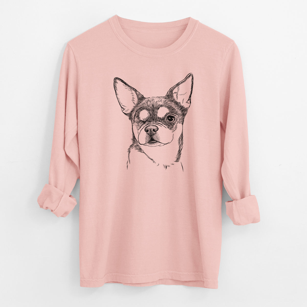 Bare Paris the Chihuahua - Men's Heavyweight 100% Cotton Long Sleeve