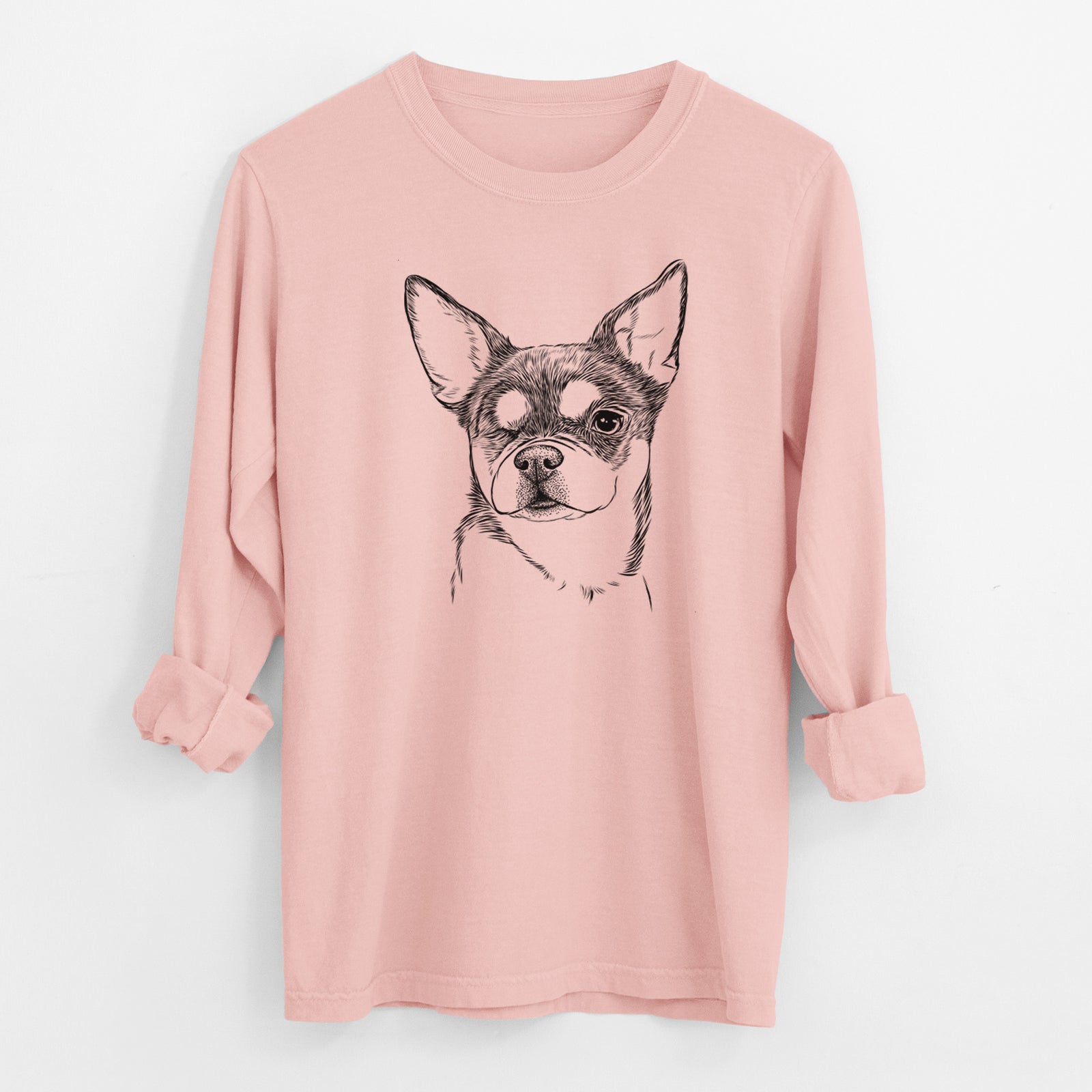 Bare Paris the Chihuahua - Men's Heavyweight 100% Cotton Long Sleeve