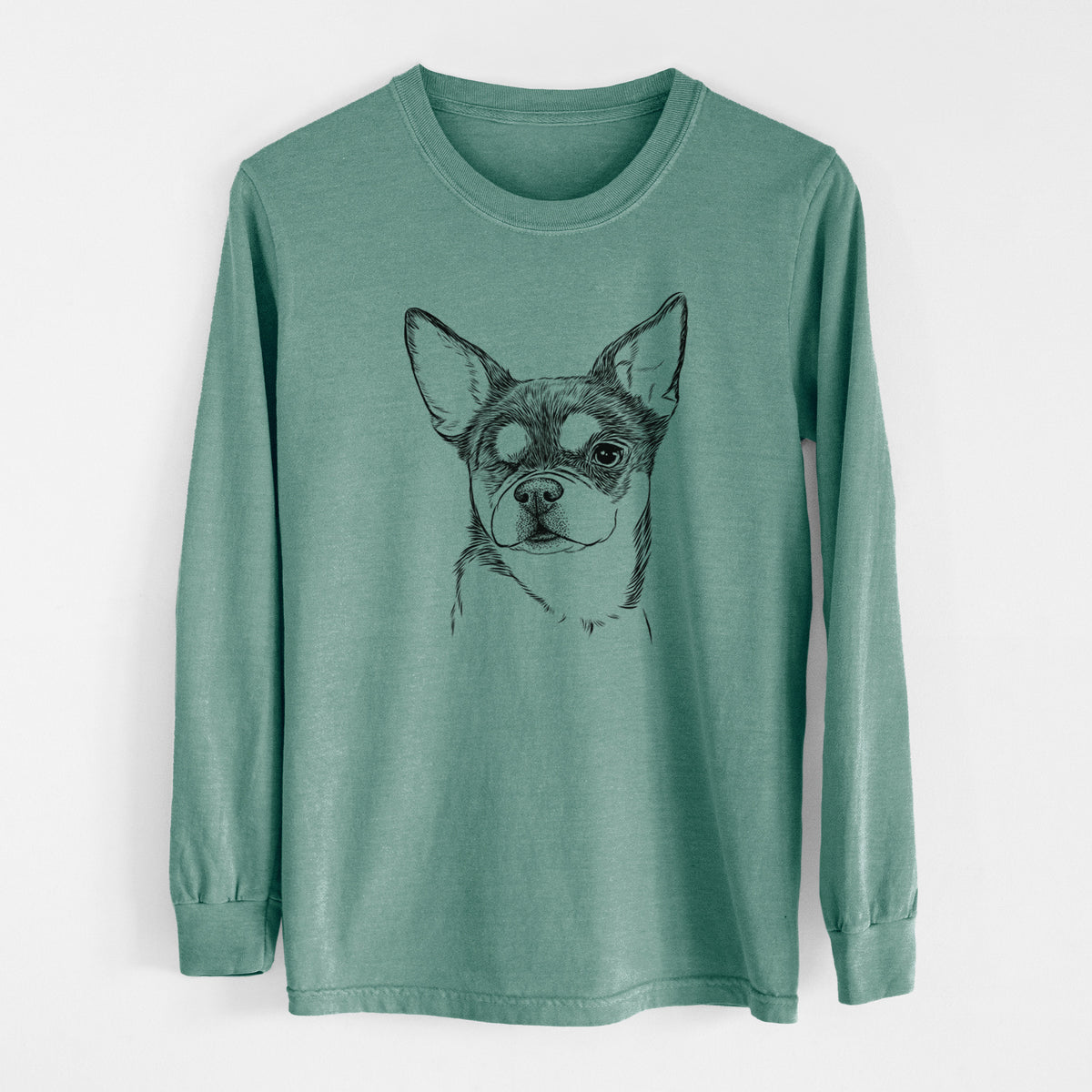 Bare Paris the Chihuahua - Men's Heavyweight 100% Cotton Long Sleeve