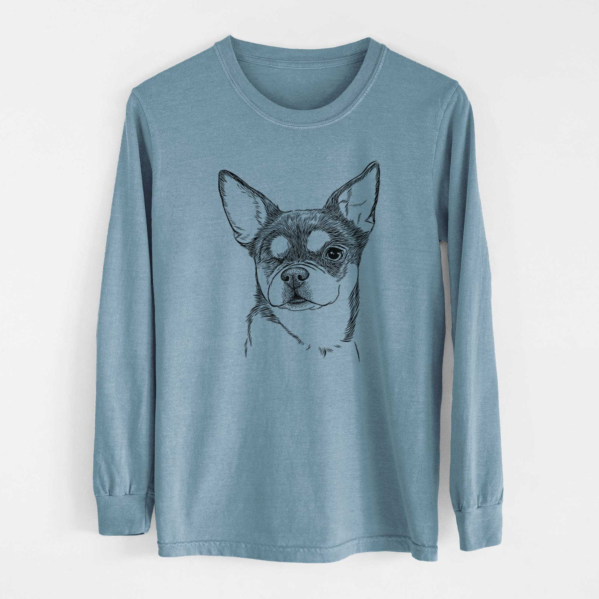 Bare Paris the Chihuahua - Men's Heavyweight 100% Cotton Long Sleeve