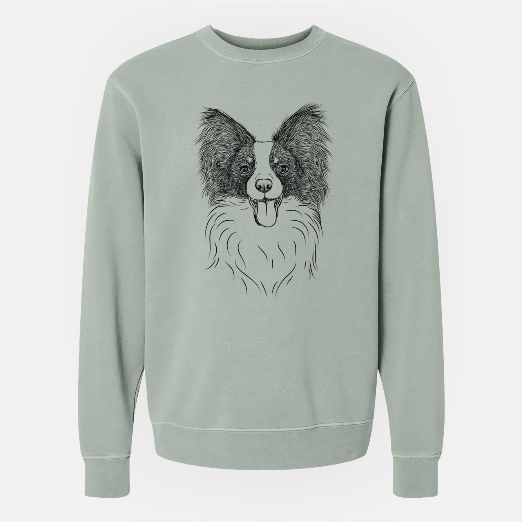 Bare Patrick the Papillon - Unisex Pigment Dyed Crew Sweatshirt