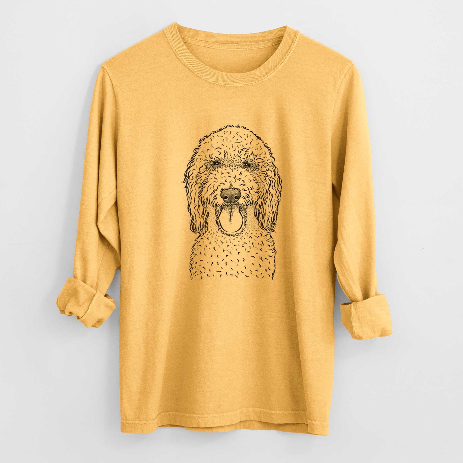 Bare Pavlov the Goldendoodle - Men's Heavyweight 100% Cotton Long Sleeve
