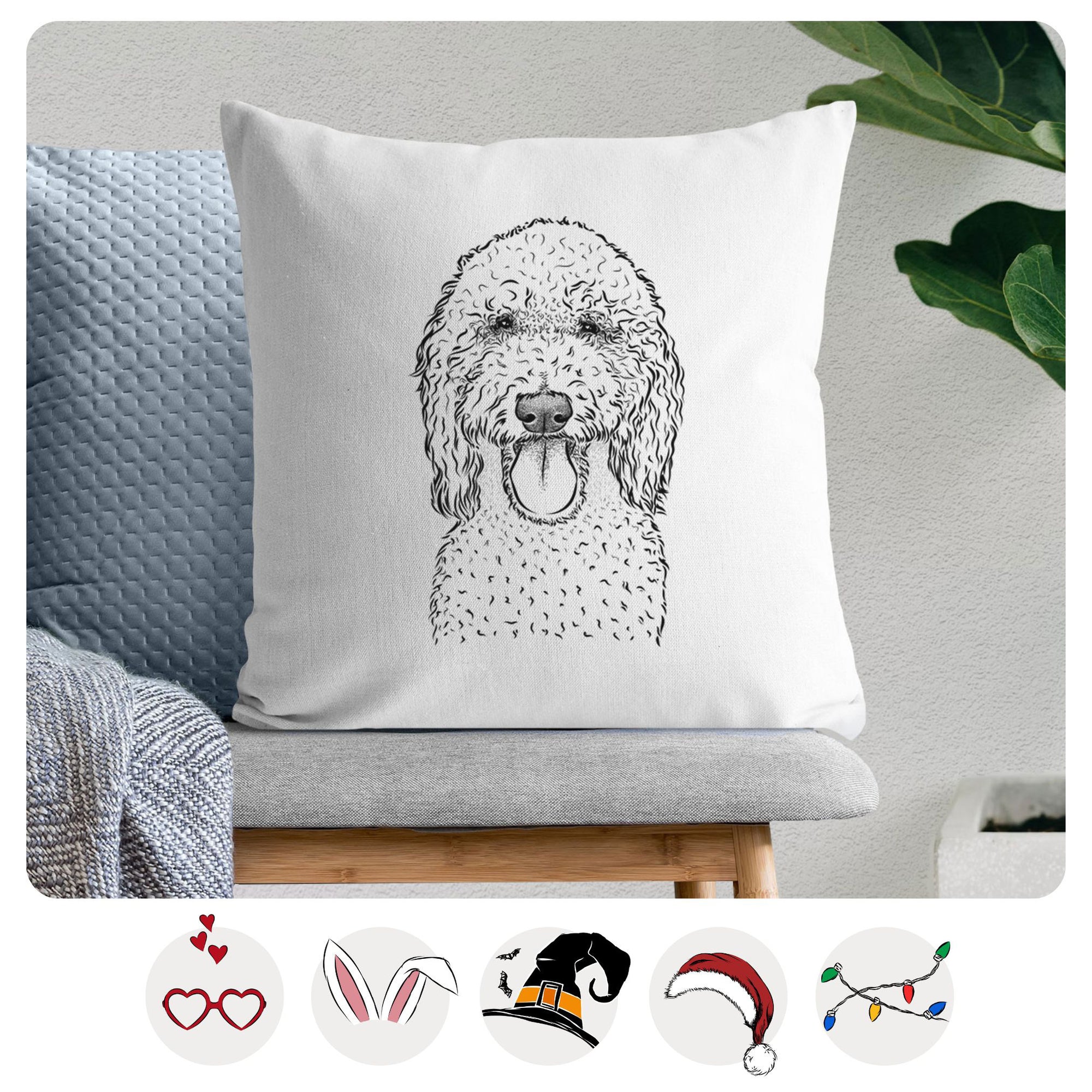 Pavlov the Goldendoodle - Throw Pillow Cover