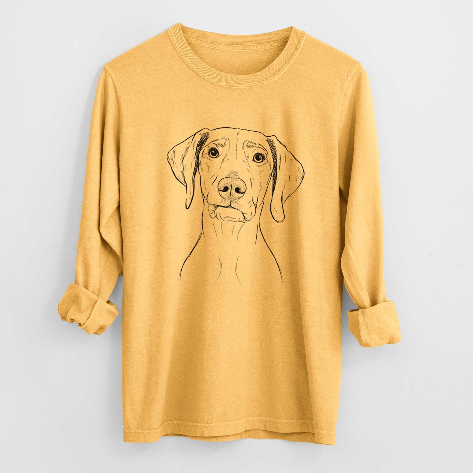 Bare Pawley the Vizsla - Men's Heavyweight 100% Cotton Long Sleeve