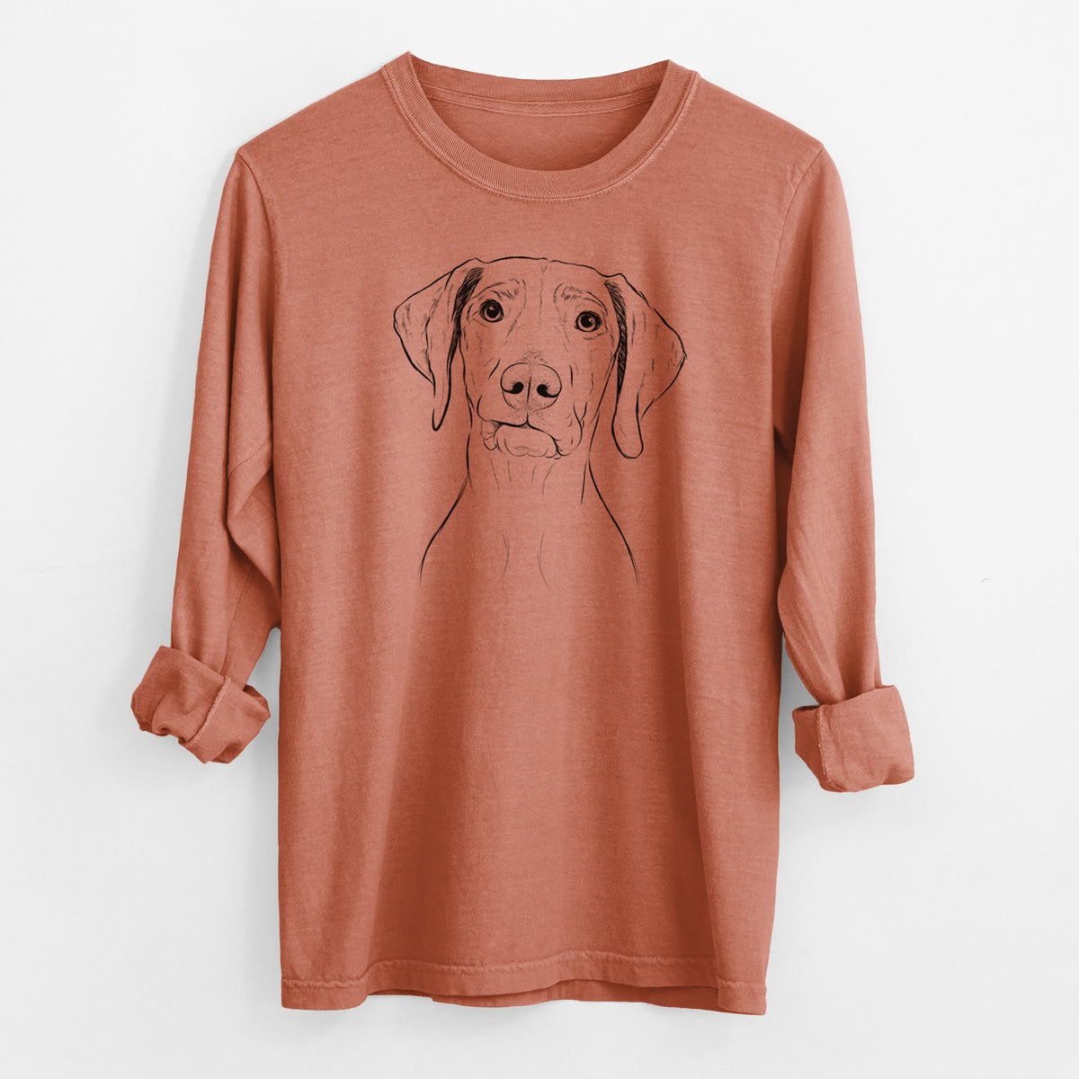 Bare Pawley the Vizsla - Men's Heavyweight 100% Cotton Long Sleeve