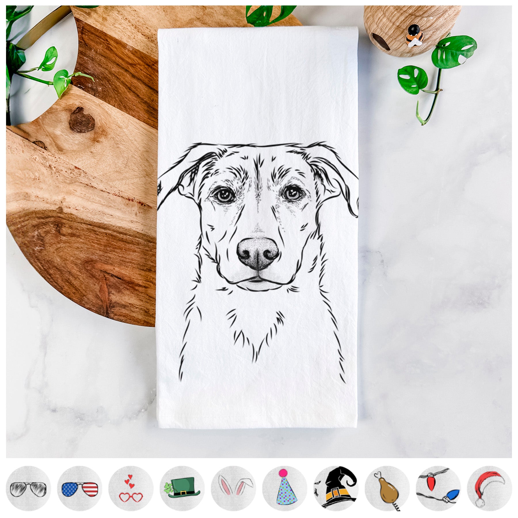 Peanut the Lab Mix Tea Towel