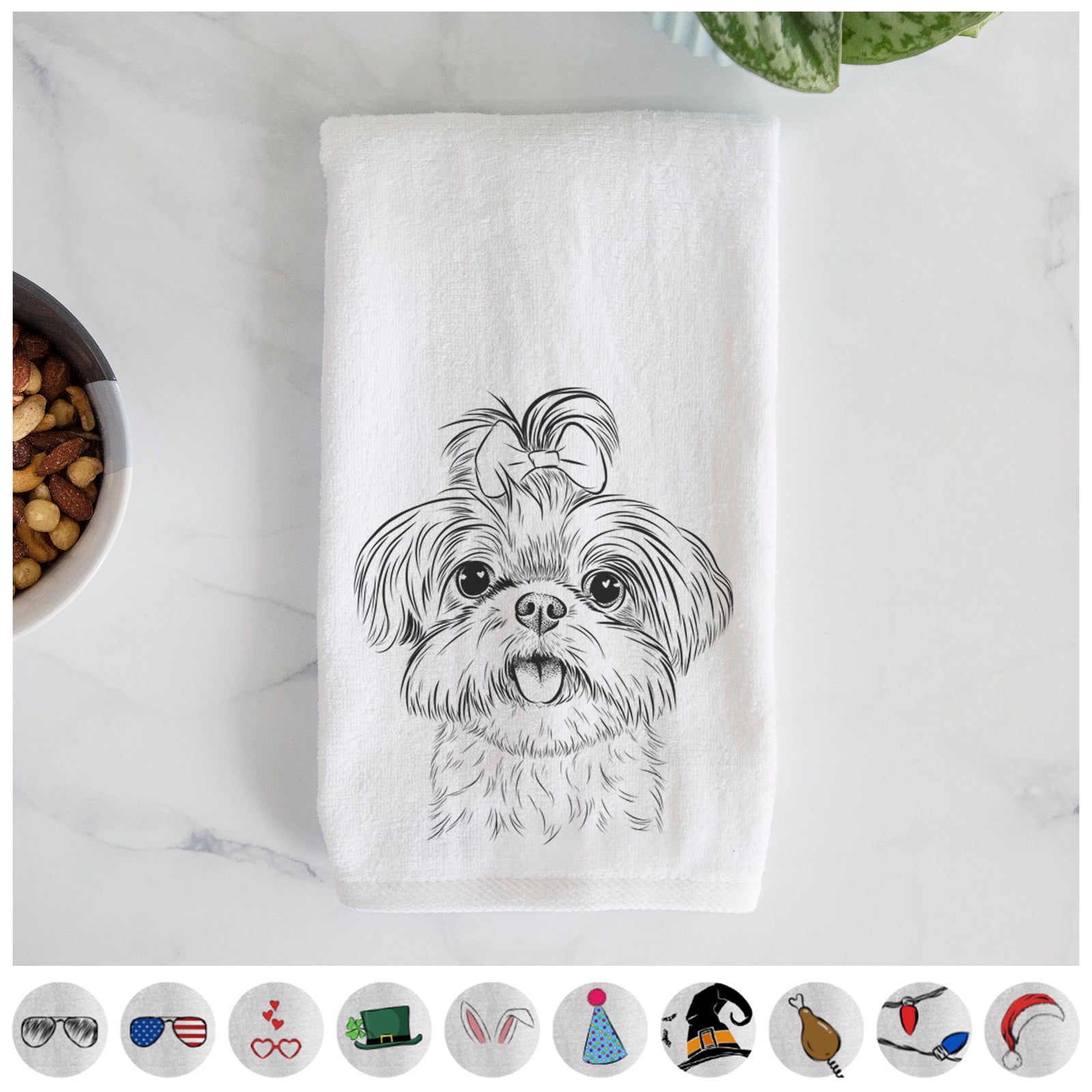 Pebbles the Shorkie Premium Hand Towel