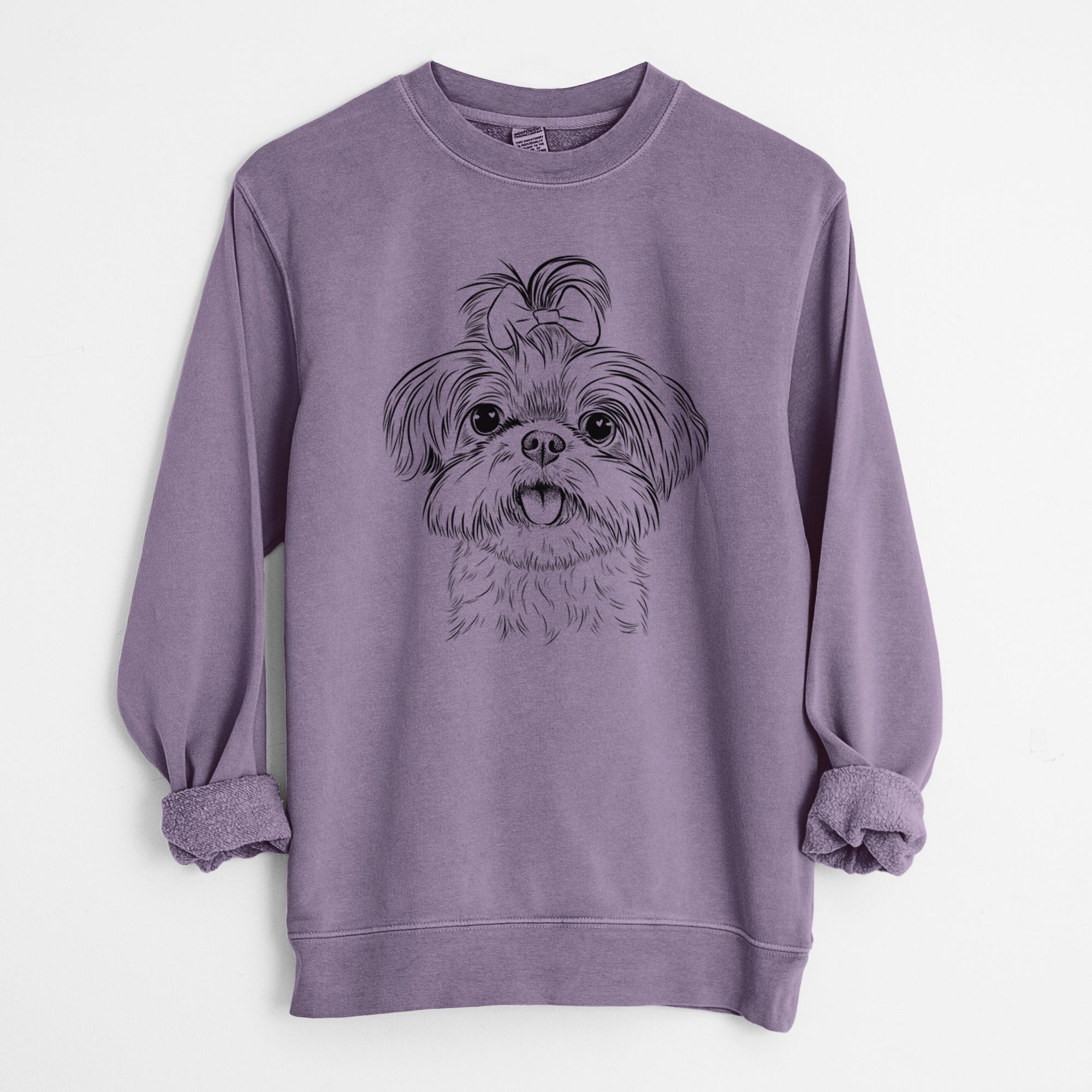 Bare Pebbles the Shorkie - Unisex Pigment Dyed Crew Sweatshirt