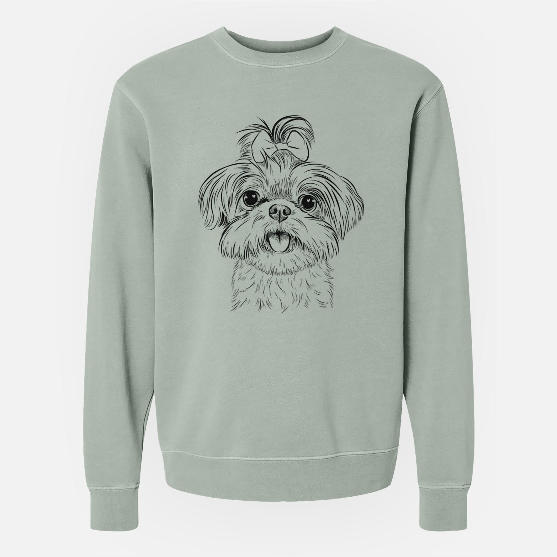 Bare Pebbles the Shorkie - Unisex Pigment Dyed Crew Sweatshirt