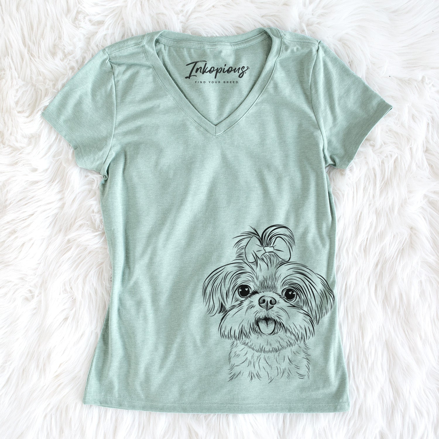 Bare Pebbles the Shorkie - Women's V-neck Shirt