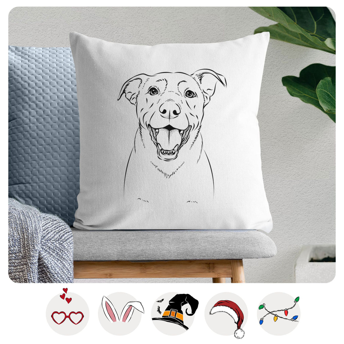 Pele the Lab Mix - Throw Pillow Cover