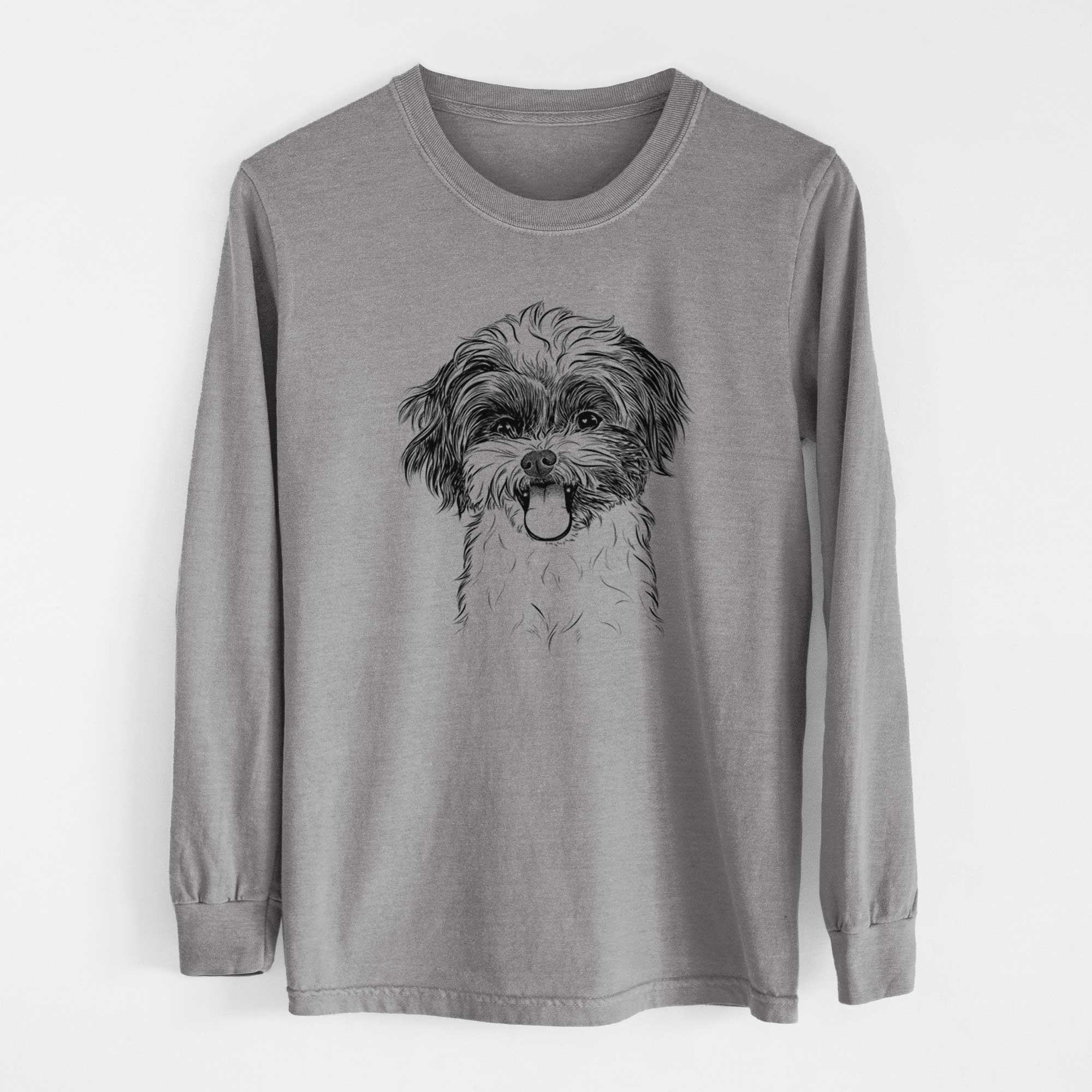 Bare Pepper the Shihpoo - Men's Heavyweight 100% Cotton Long Sleeve