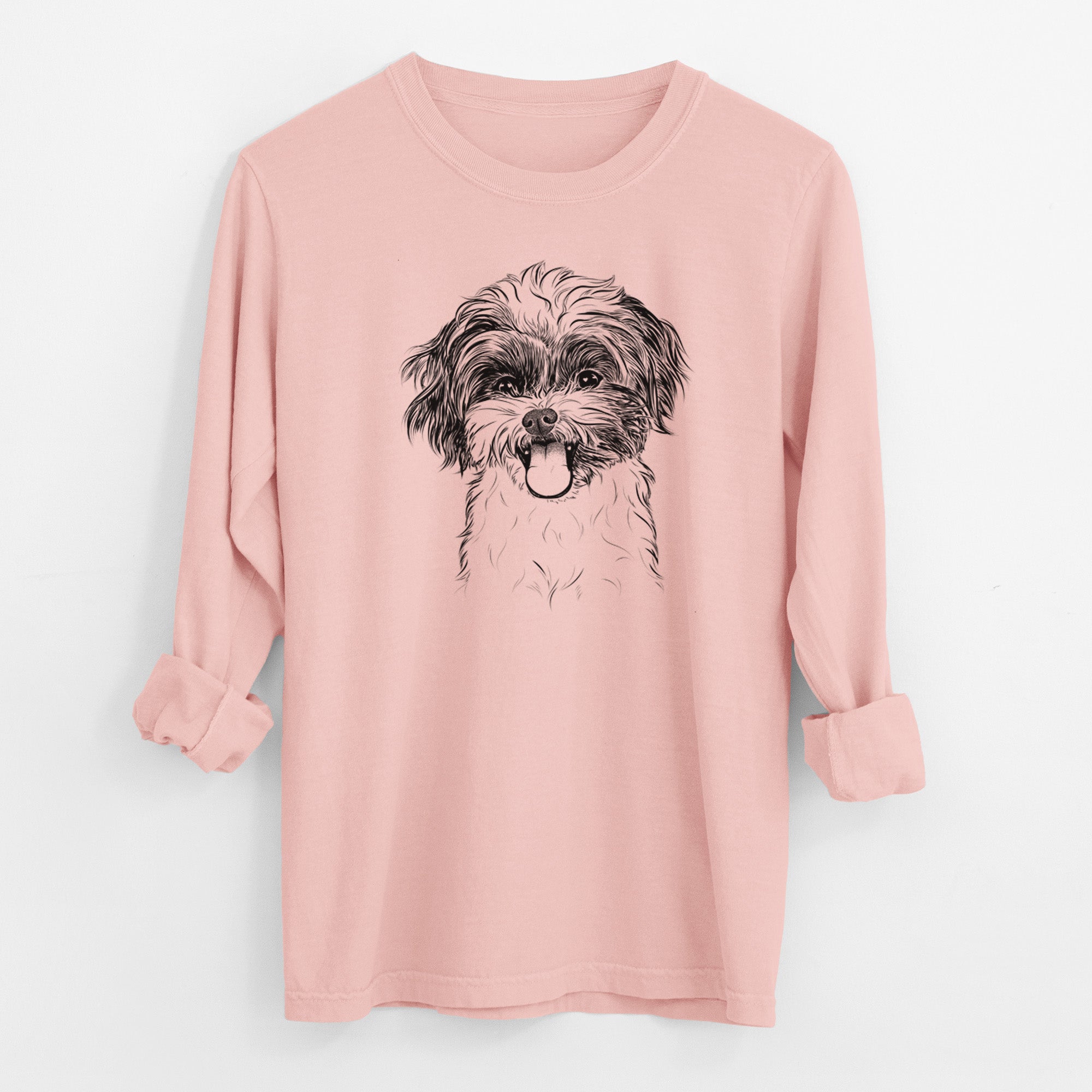 Bare Pepper the Shihpoo - Men's Heavyweight 100% Cotton Long Sleeve